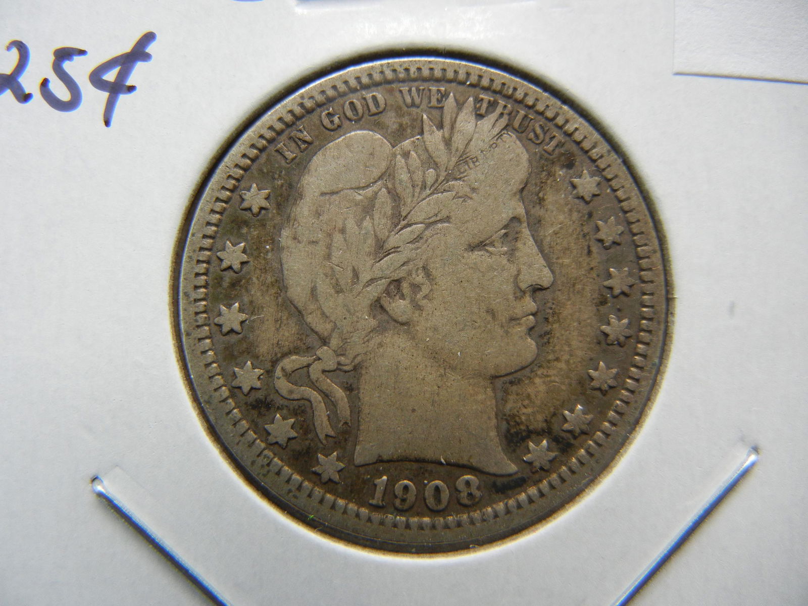 1908-O Barber Quarter  . Fine+. (1 of 3)