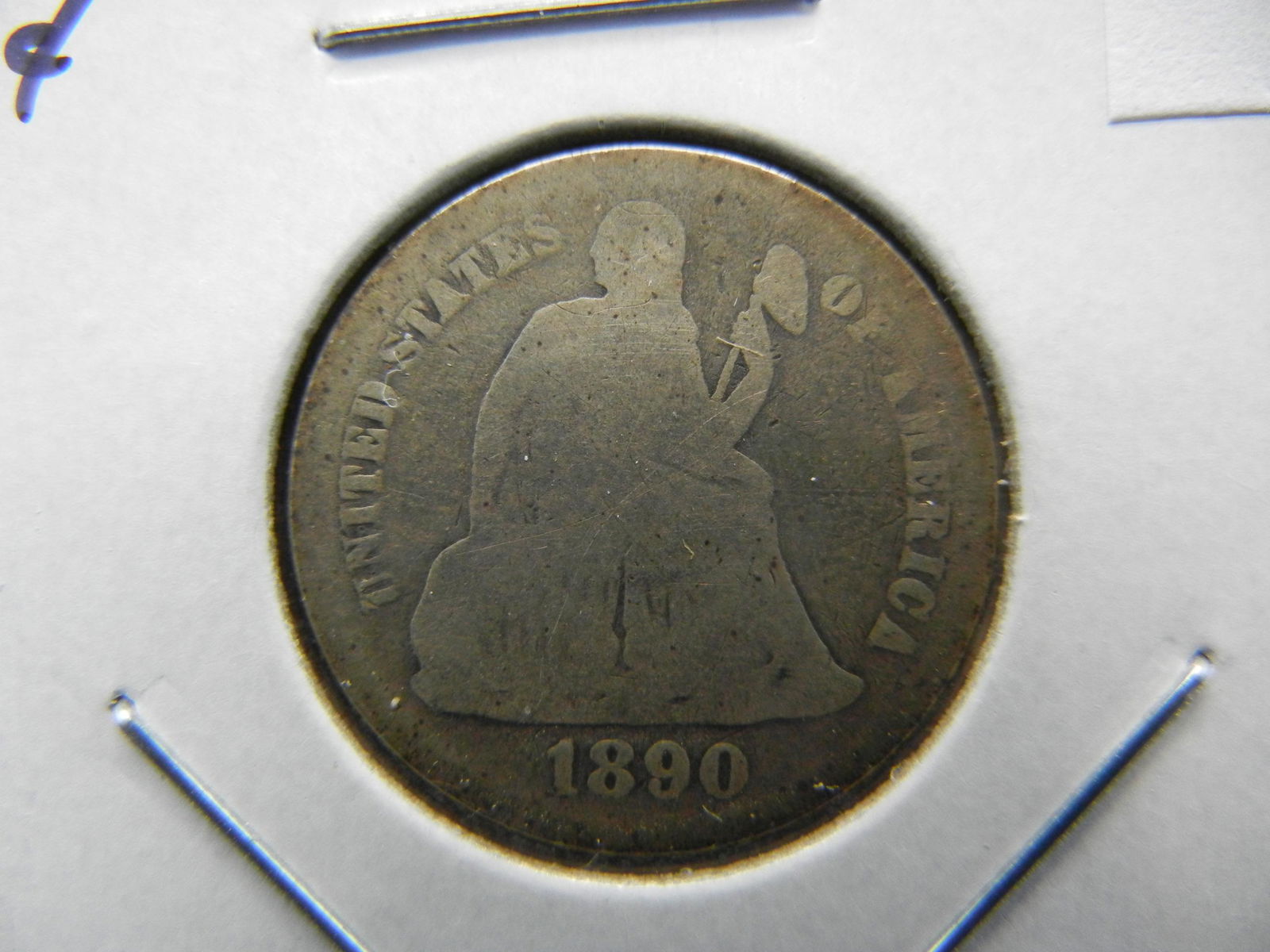 1890-S Seated Dime . Good+. (1 of 3)
