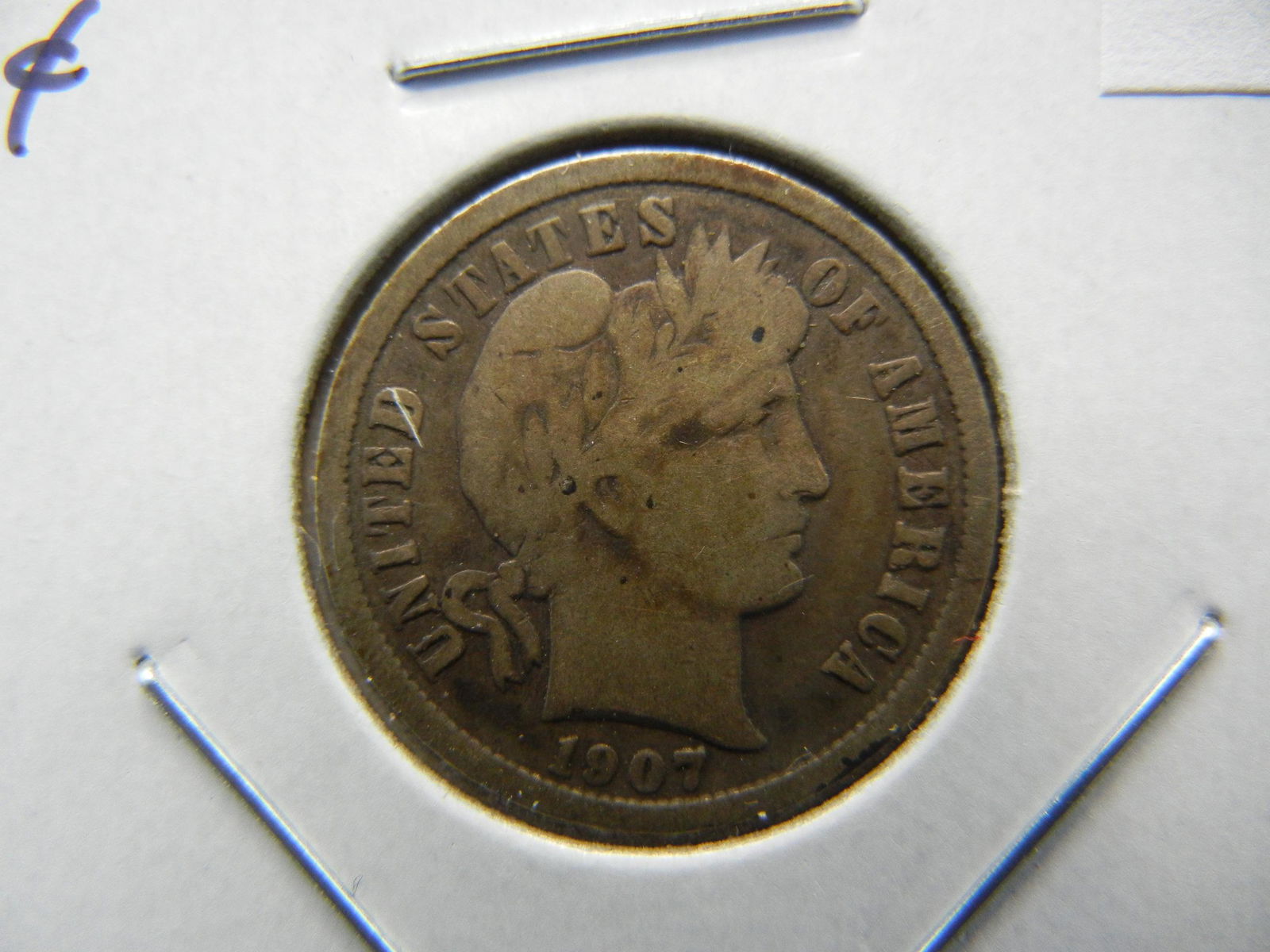 1907-O Barber Dime . Fine. (1 of 3)