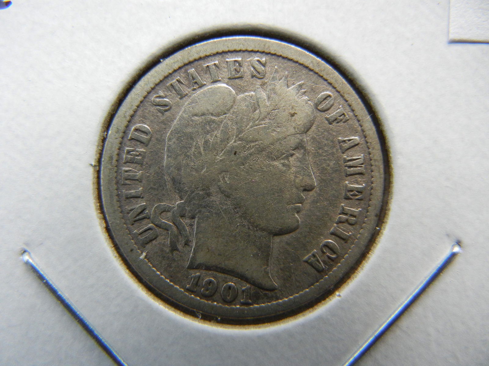 1901-O Barber Dime . Fine. (1 of 3)