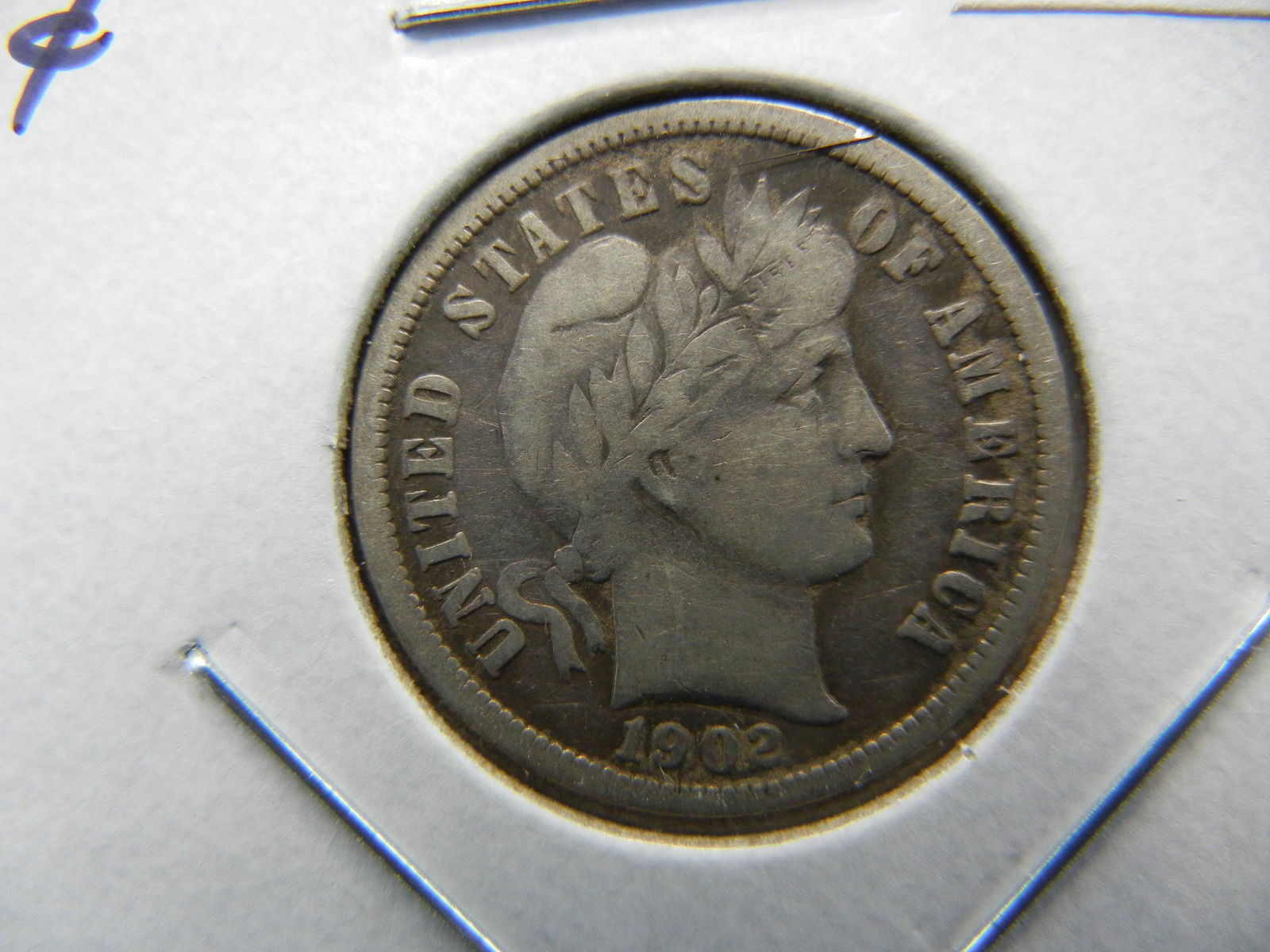 1902-O Barber Dime . Fine. (1 of 3)