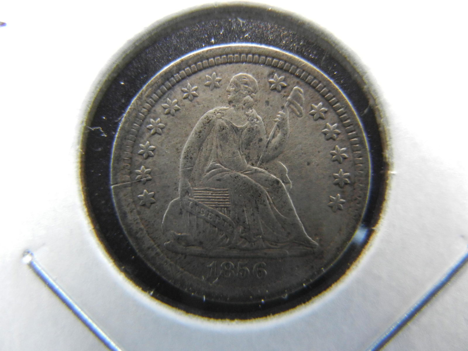 1856 Seated Half Dime. VF. (1 of 3)