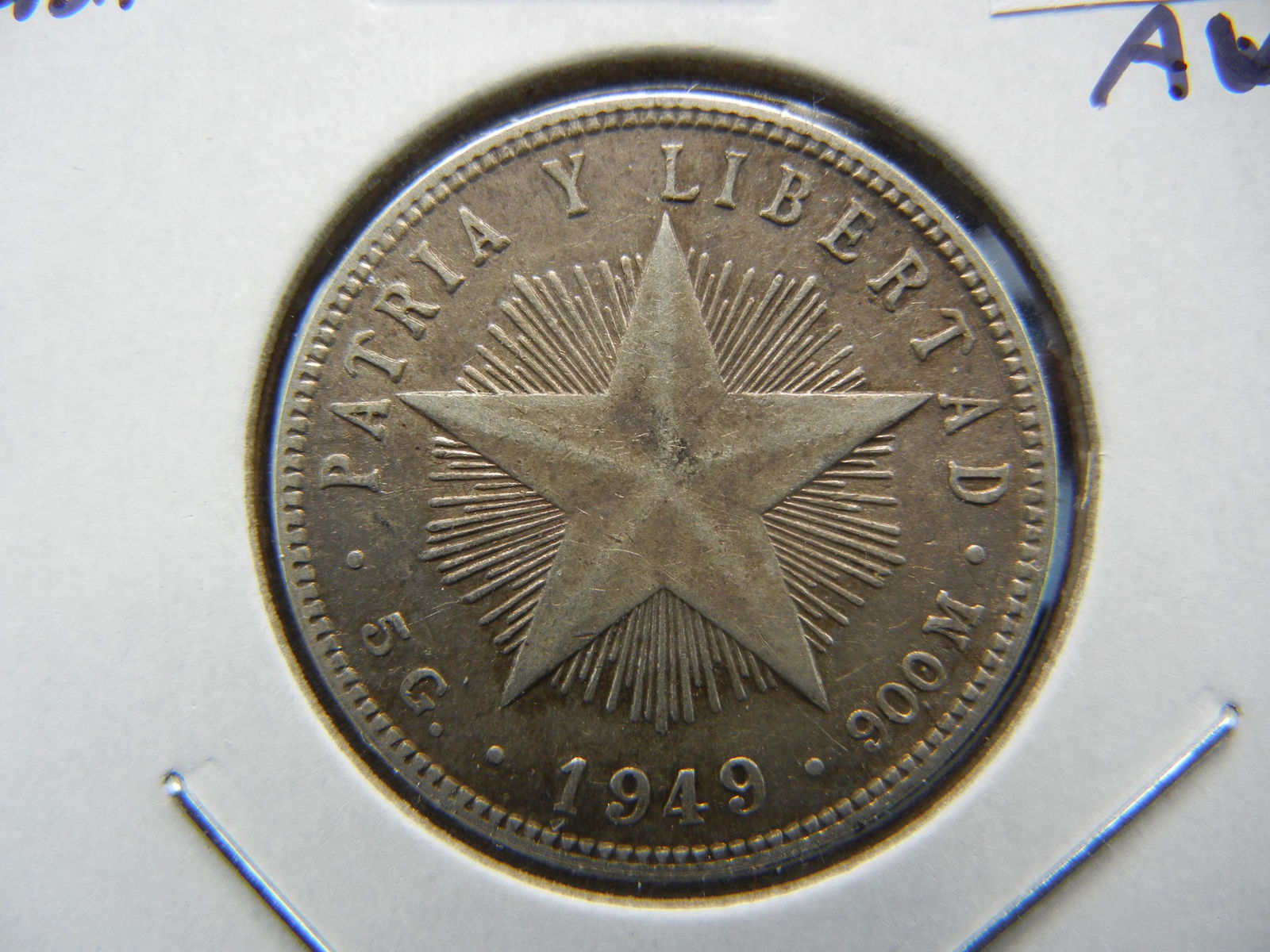 1949 Cuba 20 Centavos. AU. Silver. (1 of 3)