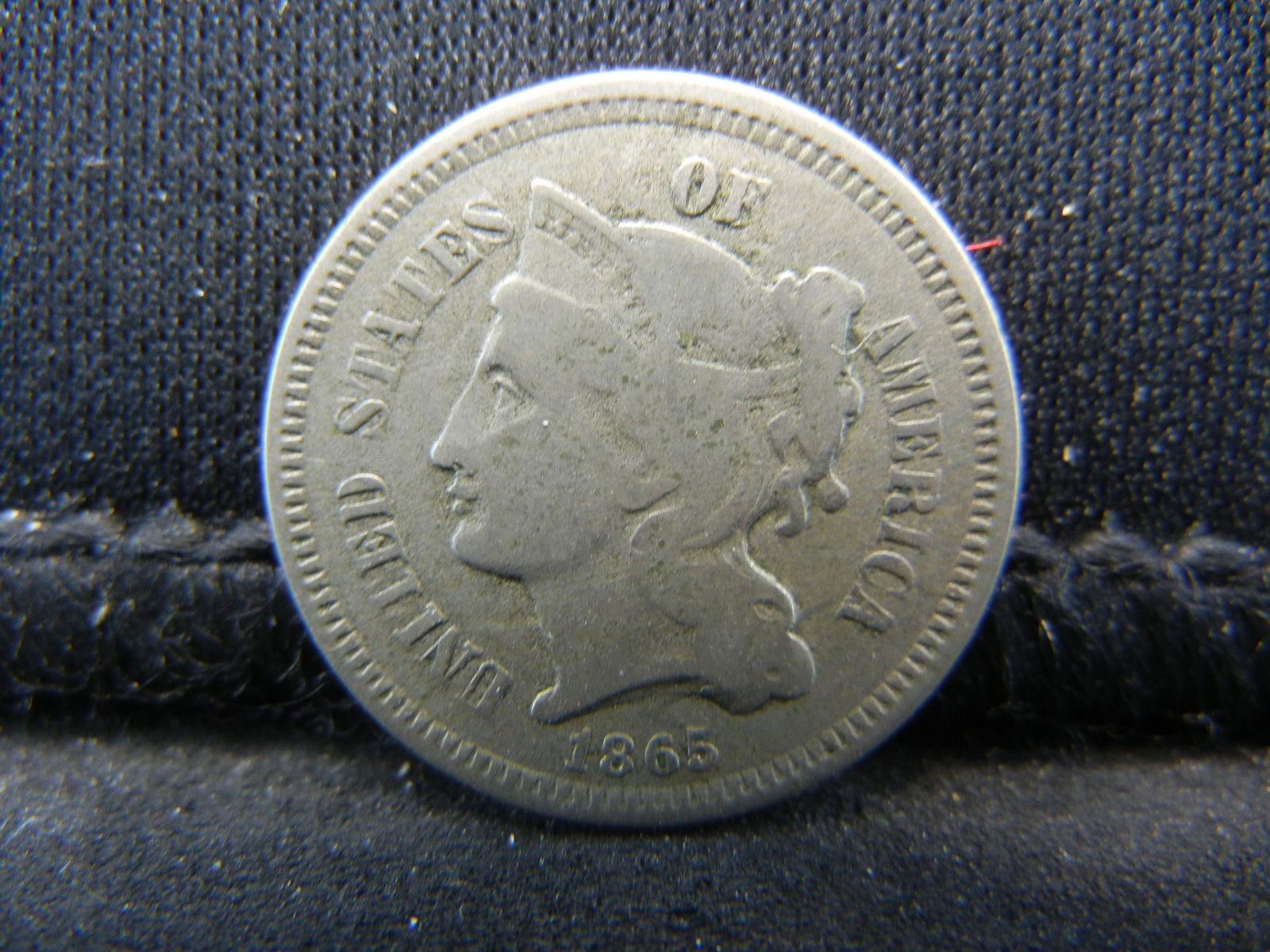 1865 Three Cent Nickel, Fine+ Condition. (1 of 2)