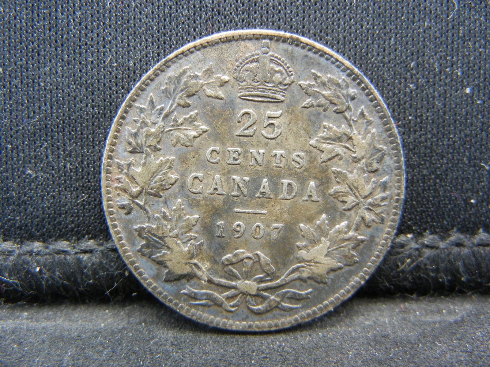 1907 Canada 25 Cents 92.5% Sterling Silver Quarter, (1 of 2)
