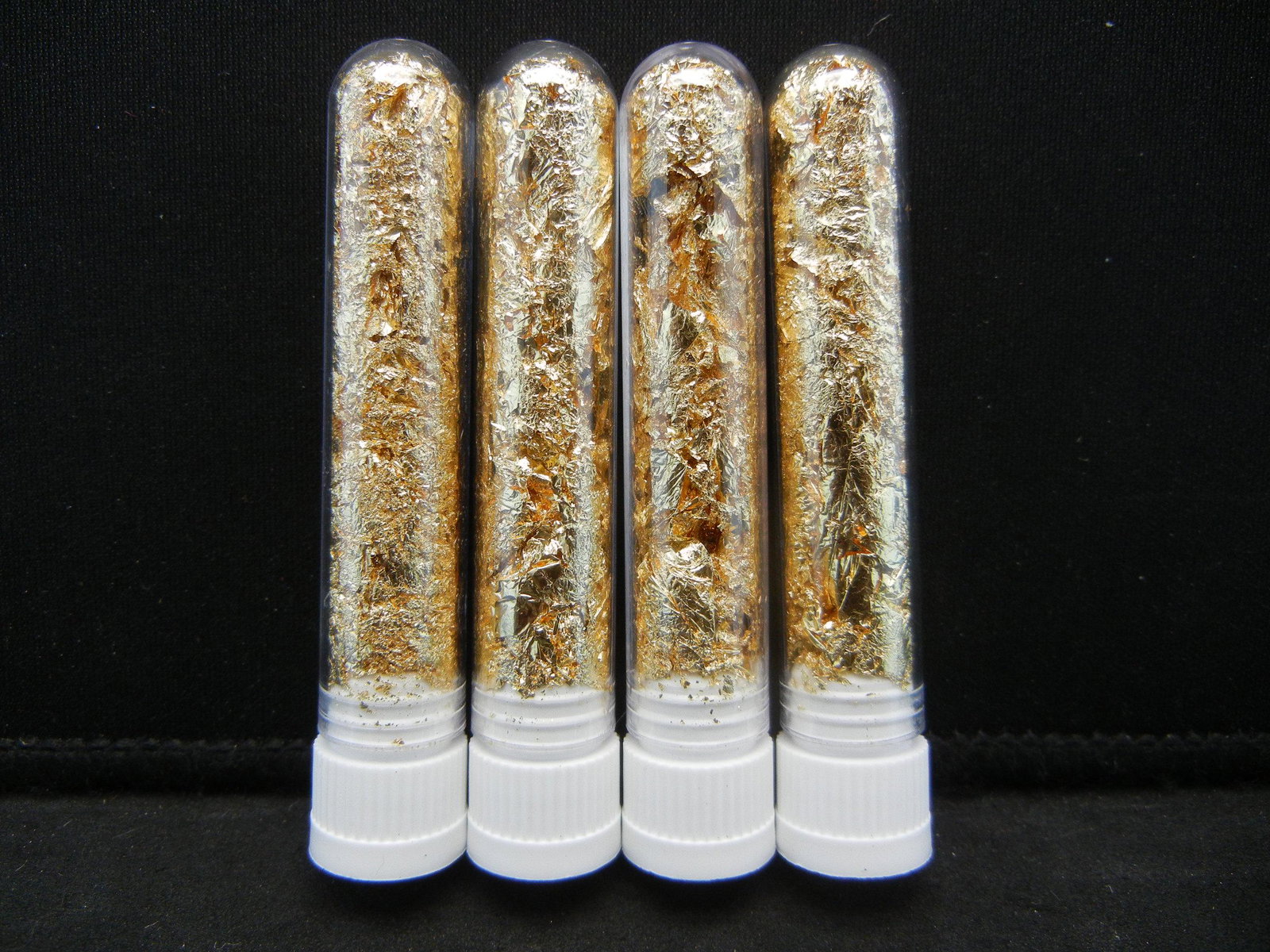 (4) Vials of 22k Gold Leaf Flakes: (4) Vials of 22k Gold Leaf Flakes