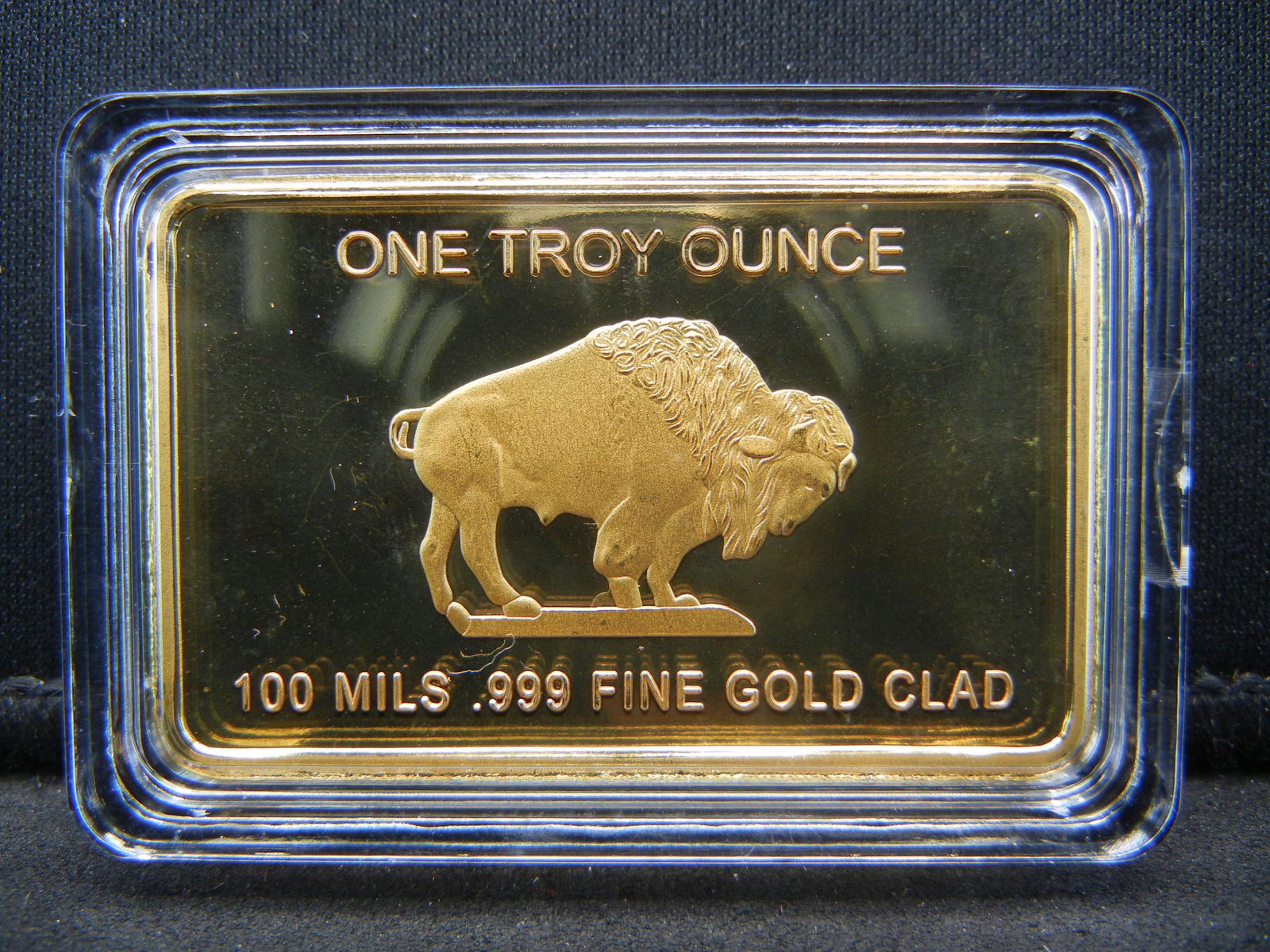 CLAD GOLD BUFFALO,100 MILS .999 FINE GOLD CLAD, 1 (1 of 2)