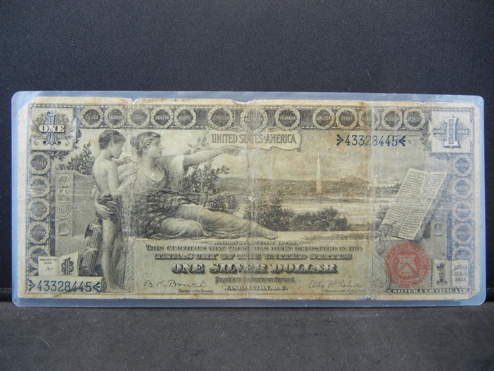 1896 $1 Silver Certificate. Rare Note - VG, but (1 of 3)