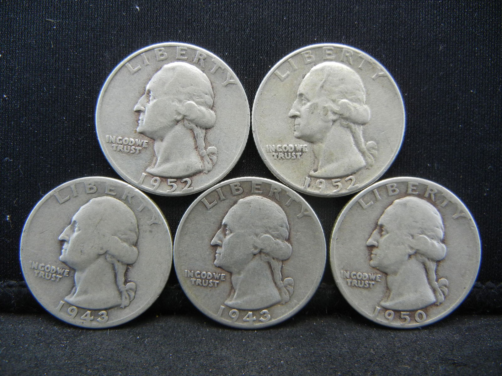 (5) 90% Silver Washington Quarters (1 of 2)