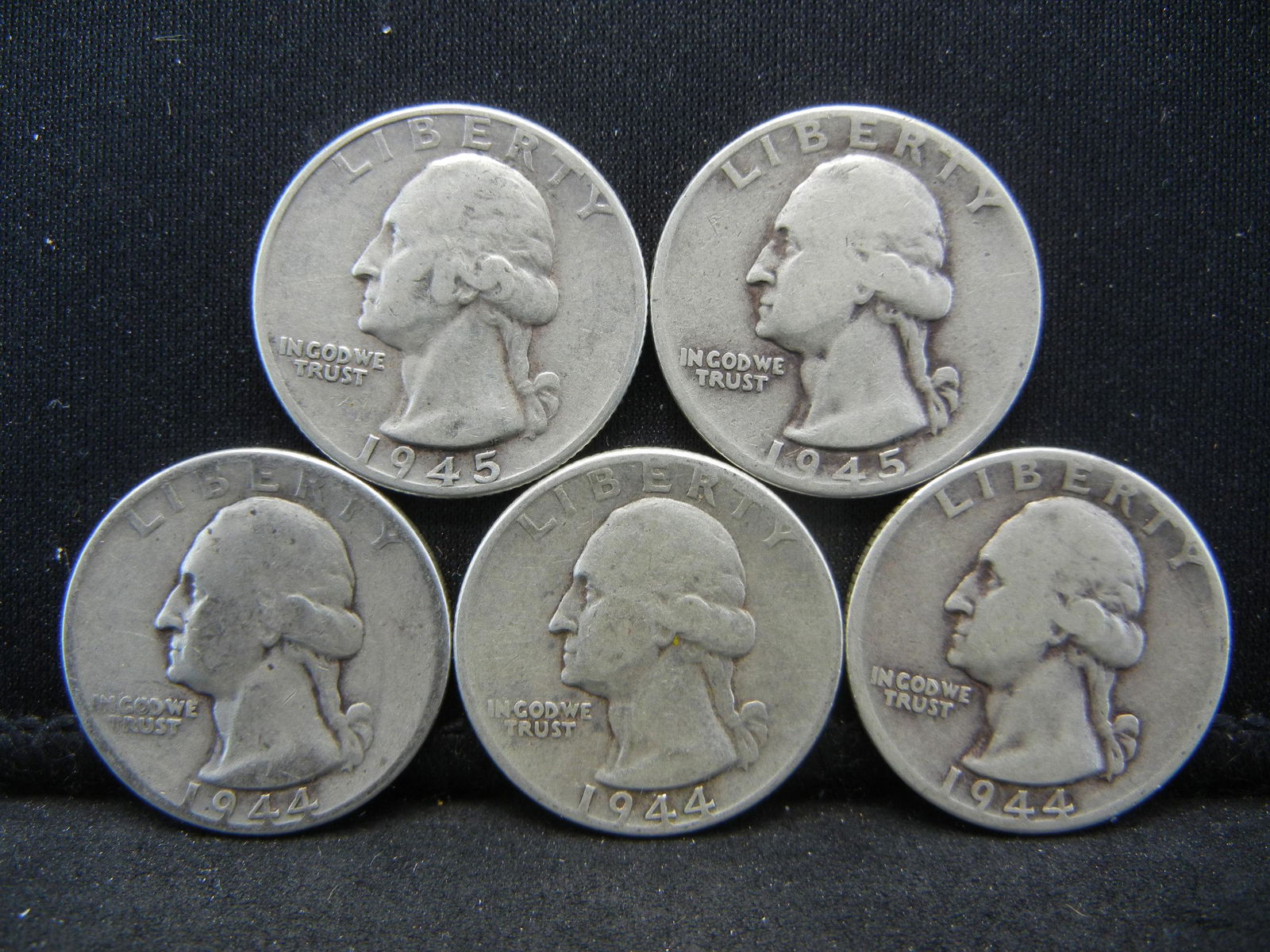 (5) 90% Silver Washington Quarters (1 of 2)