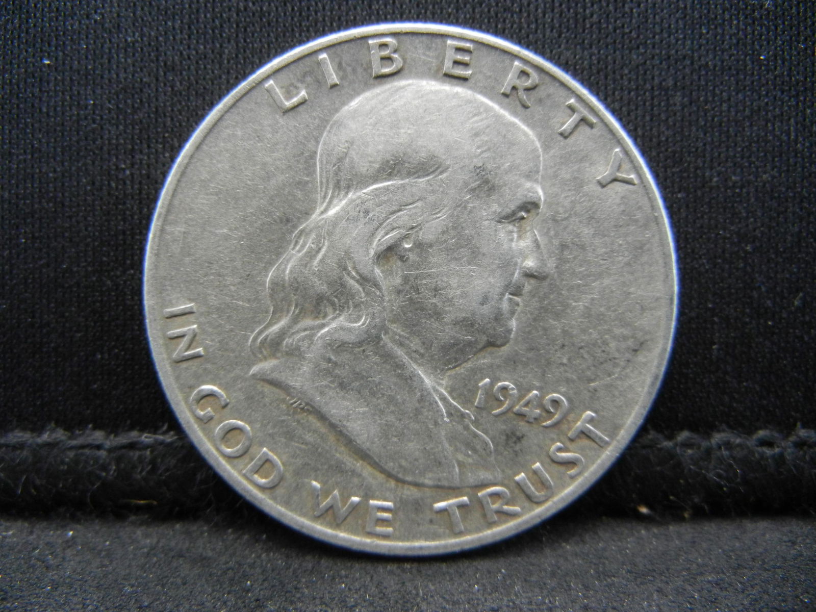 1949-D SILVER FRANKLIN (90%) HALF, 2ND YEAR, ONLY 4.1 (1 of 2)
