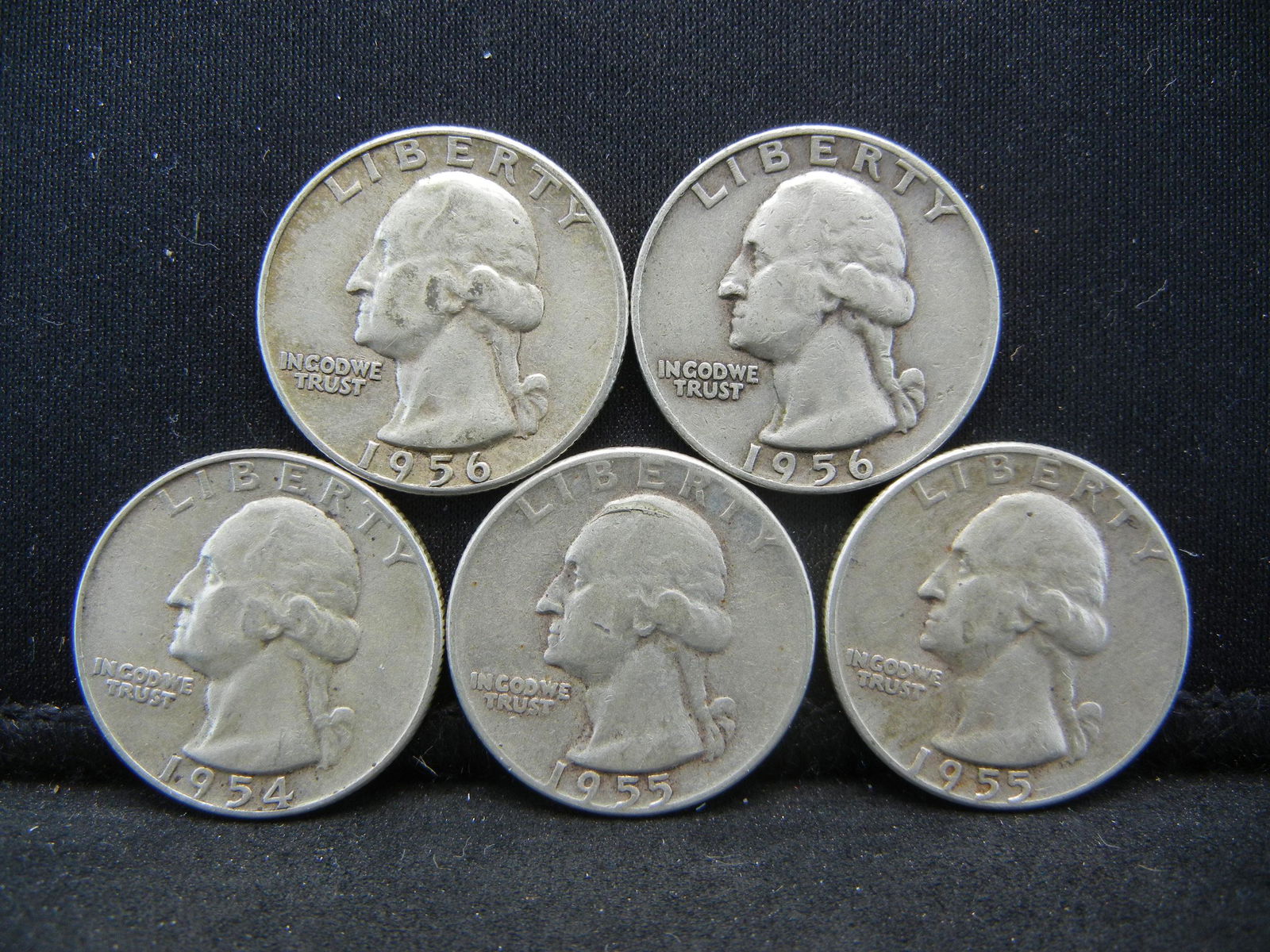 (5) 90% Silver Washington Quarters (1 of 2)