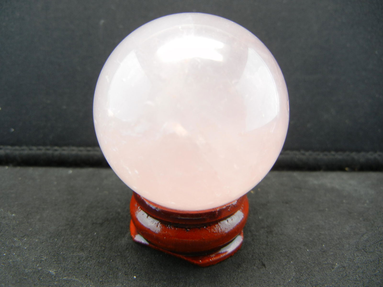 PINK QUARTZ CRYSTAL BALL (SOLID/2.22 OZ) SPHERE, WITH (1 of 2)