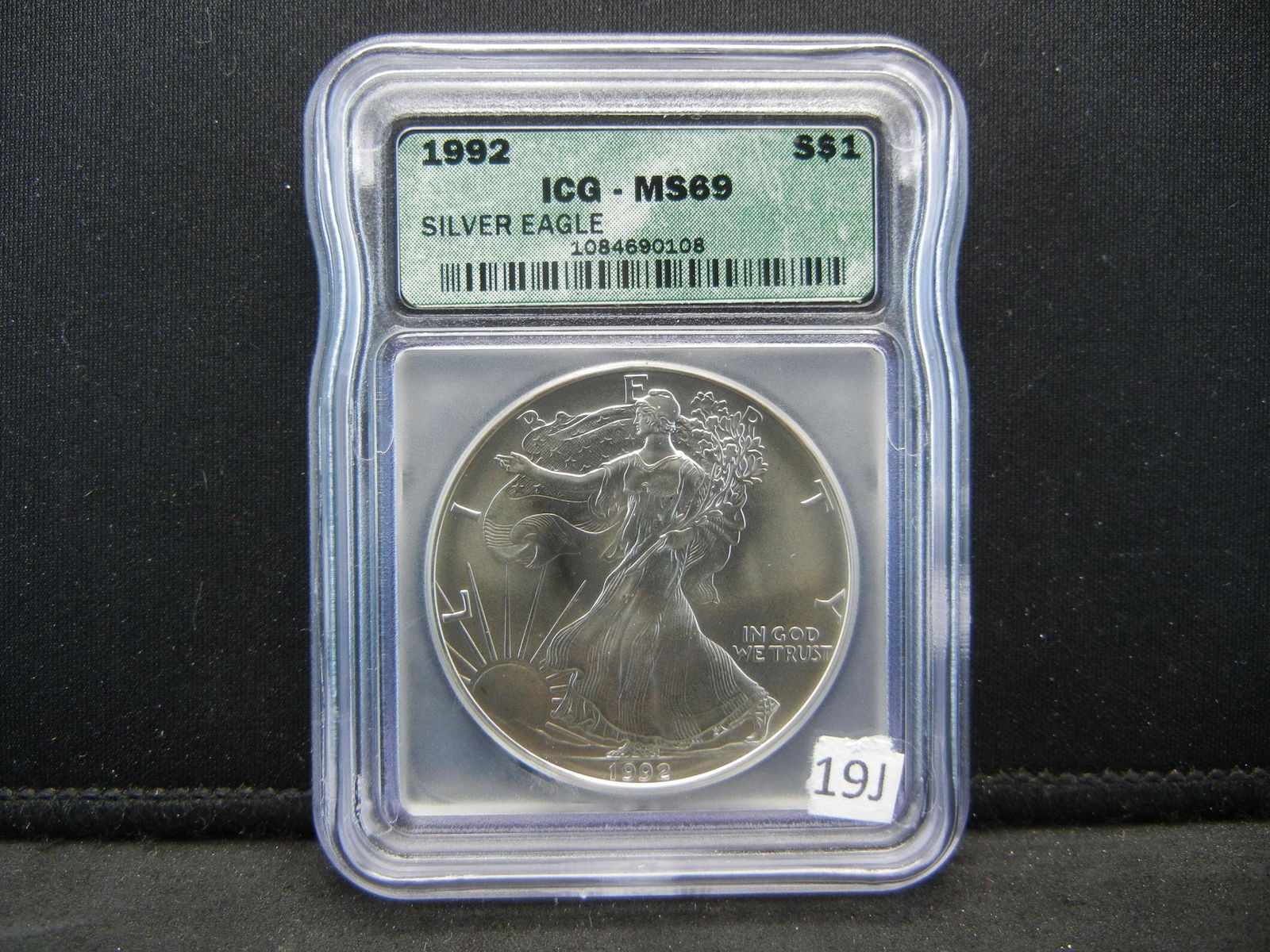 1992 Silver Eagle. Desert Storm. MS69 ICG: 1992 Silver Eagle. Desert Storm. MS69 ICG