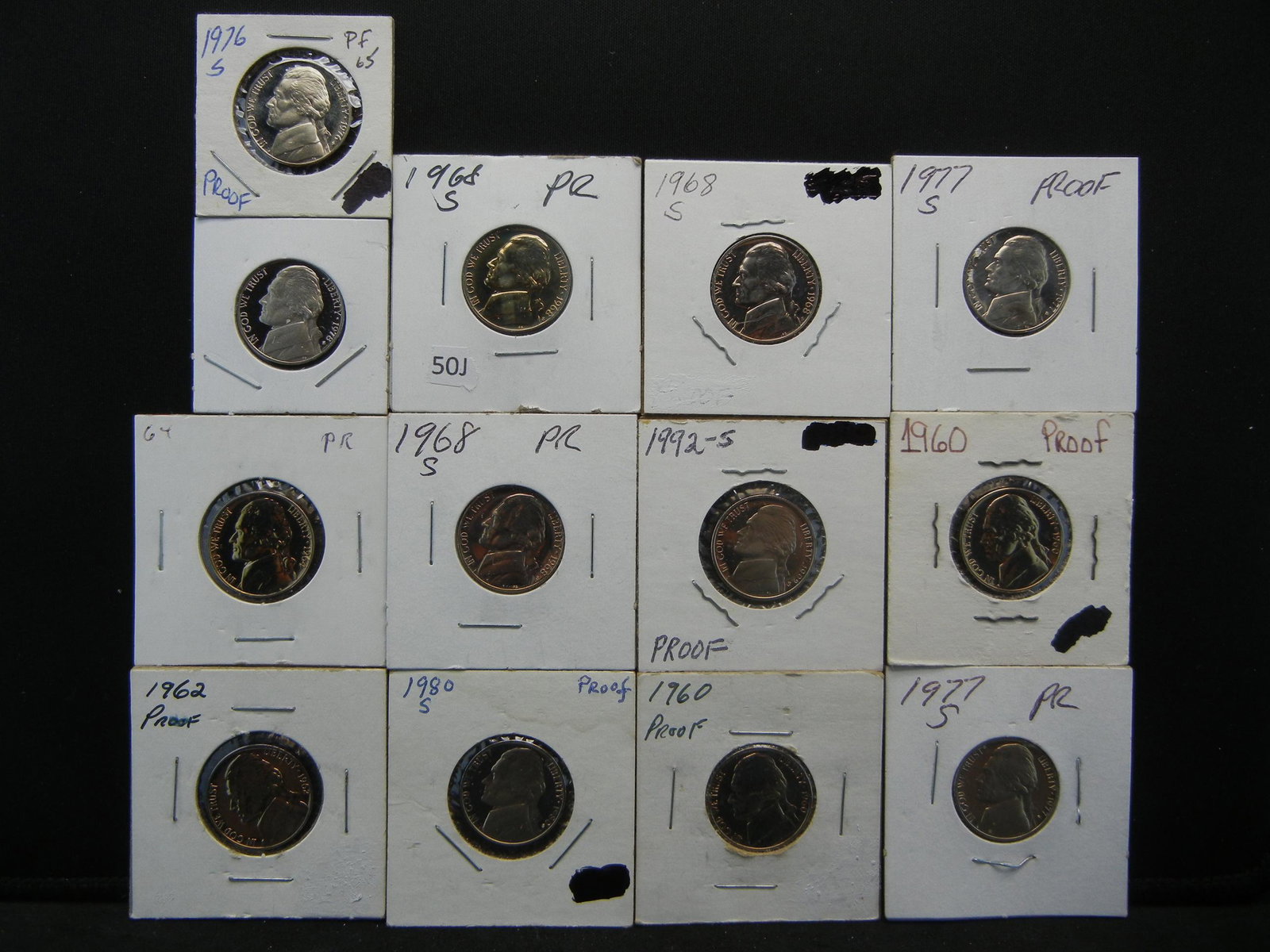 1960's-90's (13) Proof Nickels Cameo: 1960's-90's (13) Proof Nickels Cameo