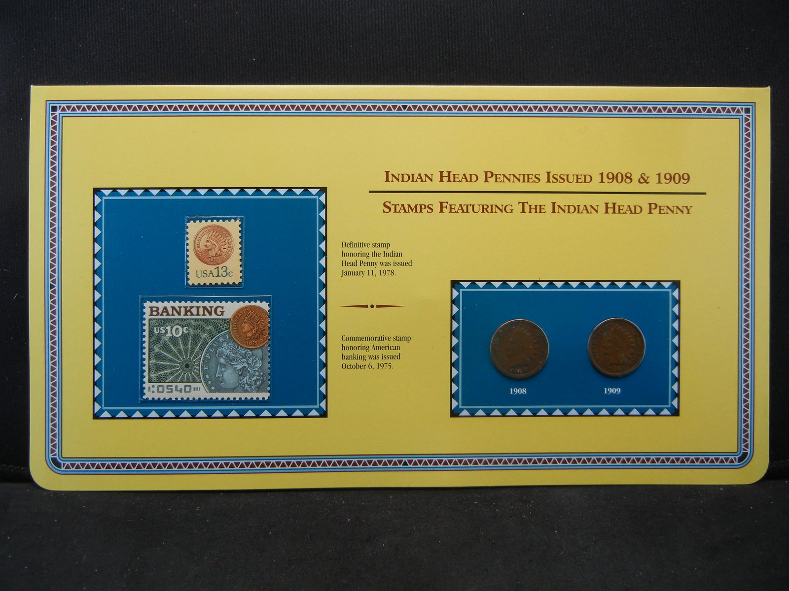 Coin and Stamp Set Commemorating The Indian Head Cents (1 of 5)