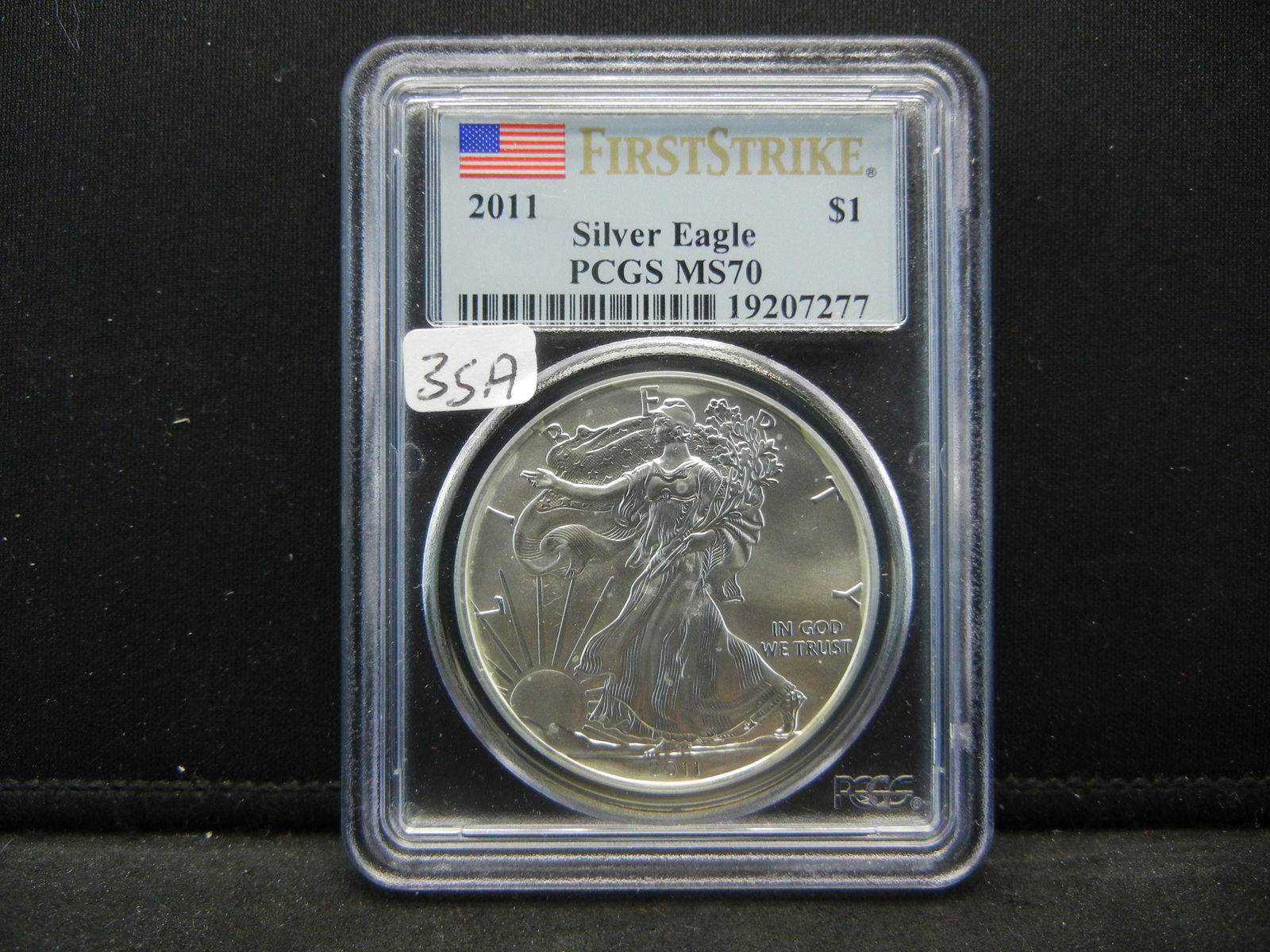 2011 American Silver Eagle. Slabbed by PCGS as MS70. (1 of 4)