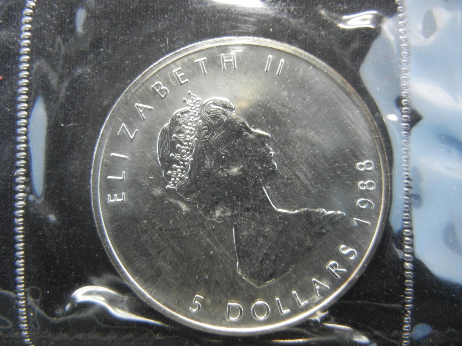 1988 $5 .9999 Fine Silver Canada Maple Leaf (1 of 3)