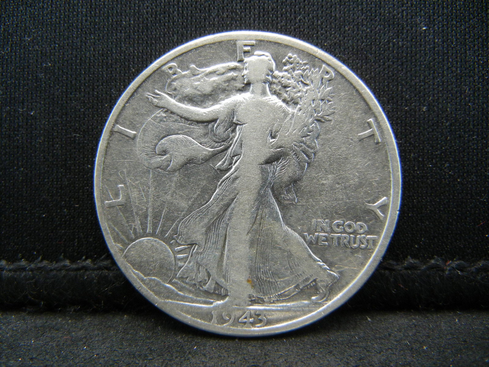 1943-D SILVER LIBERTY (90%) HALF, WWII ERA, ONLY 11.3 (1 of 2)