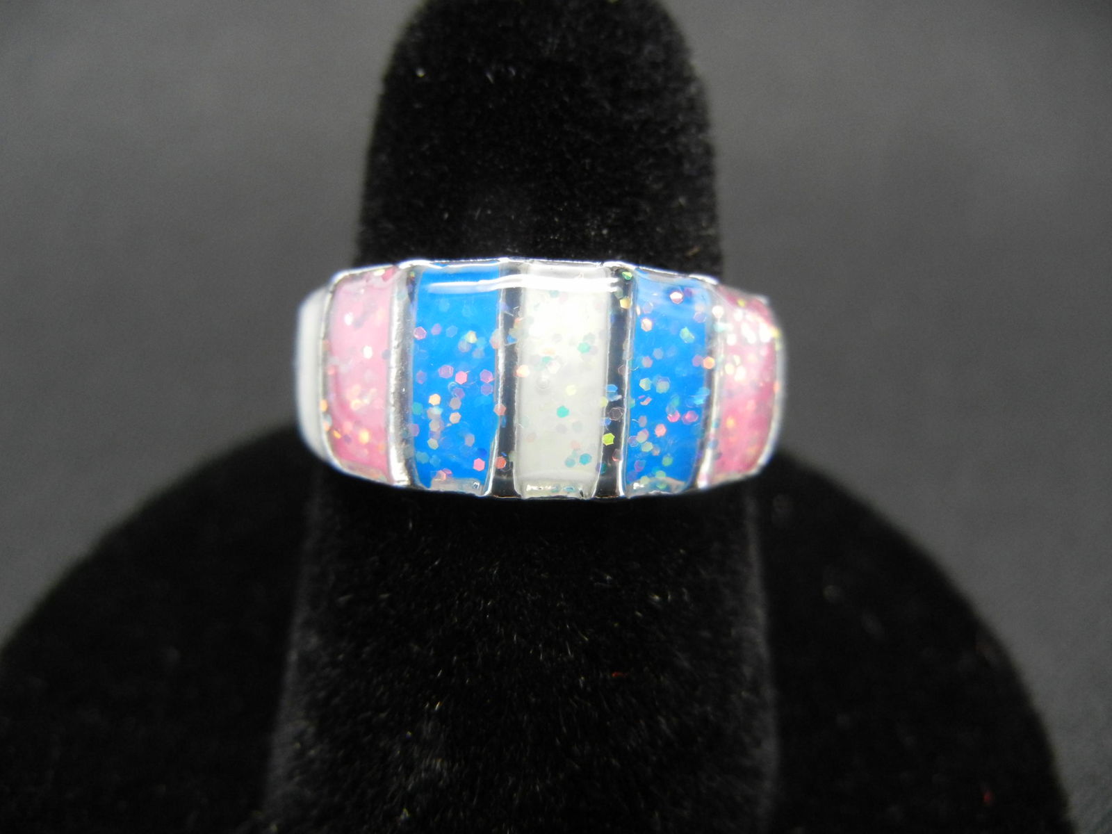 Synthetic WOMAN'S FIRE OPAL (3 COLOR) RING (SIZE 6), (1 of 3)