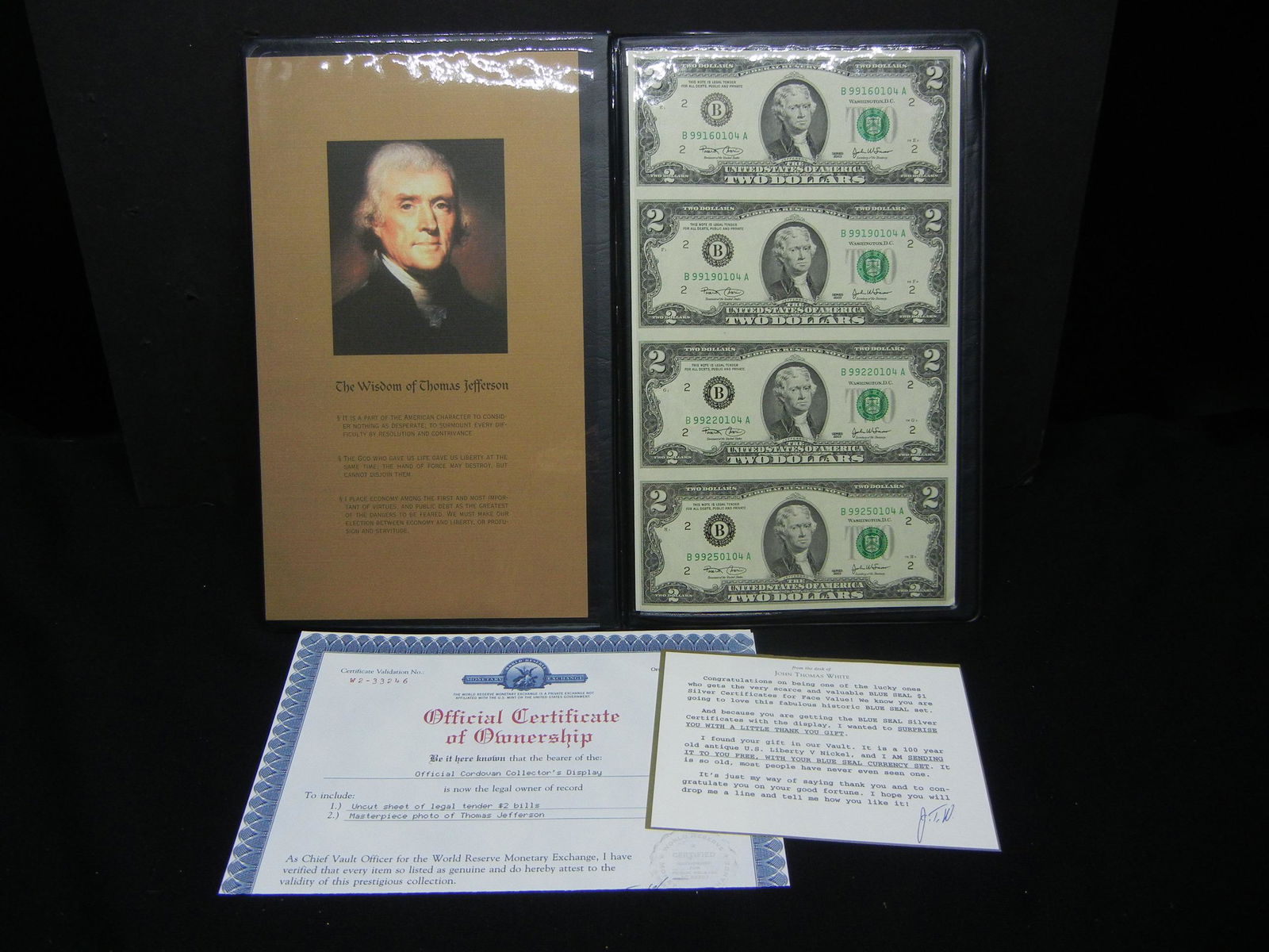 (4) Gem BU Uncut 2003 $2.00 Notes (1 of 6)