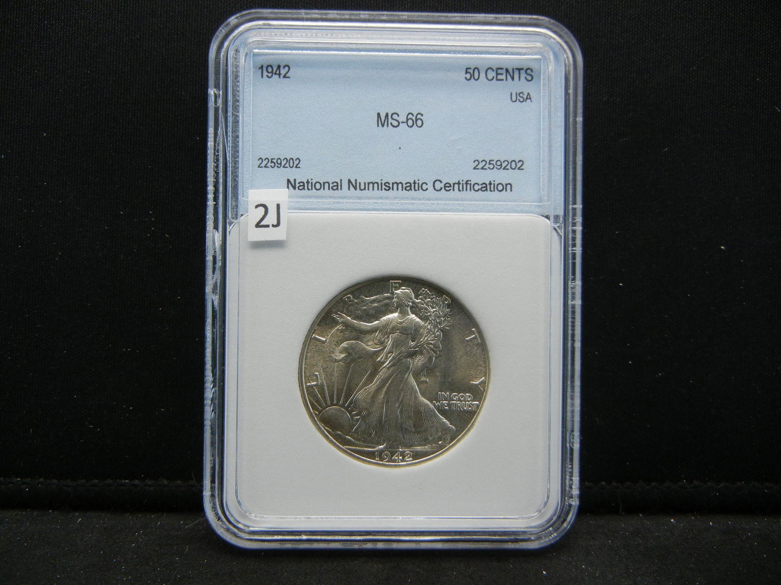 1942 Walking Liberty Half Dollar. Slabbed MS66 (1 of 4)