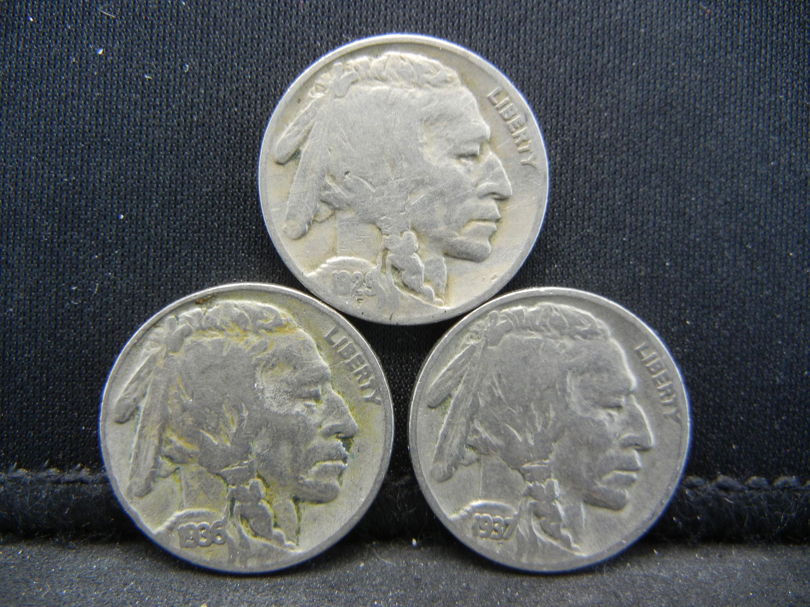 3 Buffalo Nickels 1929 1936 1937 (1 of 2)