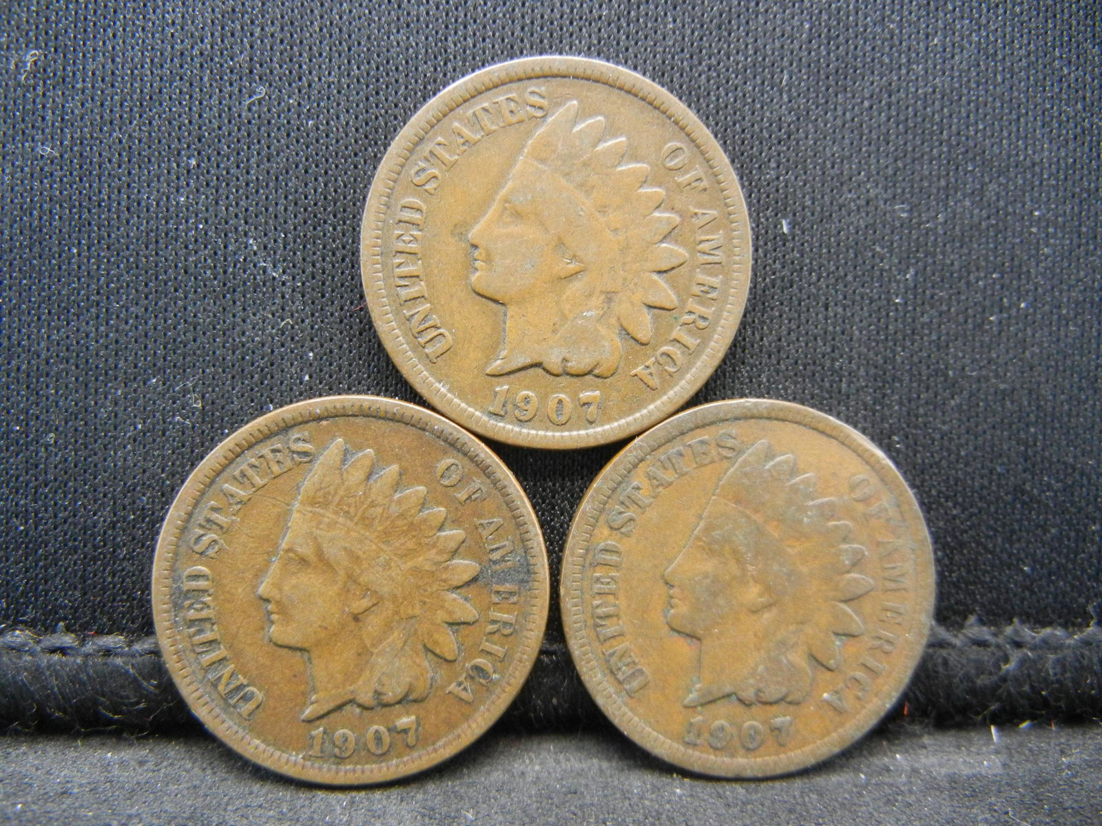 (3) 1907 Indian Head Cents (1 of 2)