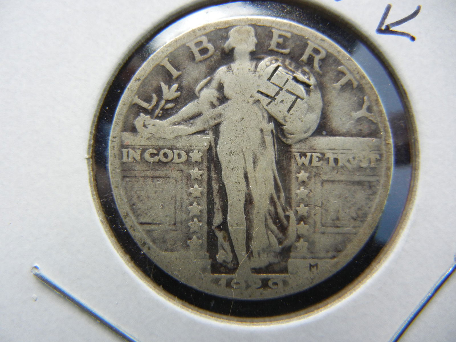 1929 Standing Qtr. Interesting Shield Graffiti (1 of 3)