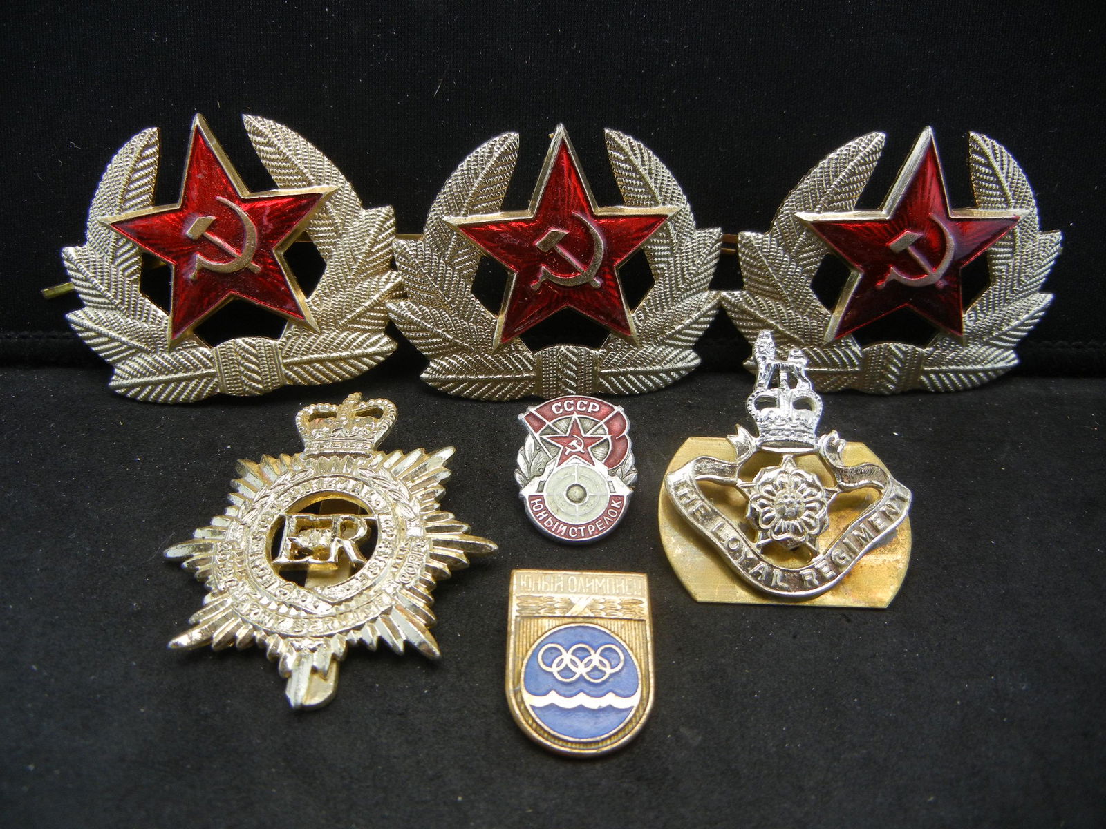 Soviet Officers and British military hat pins (1 of 2)