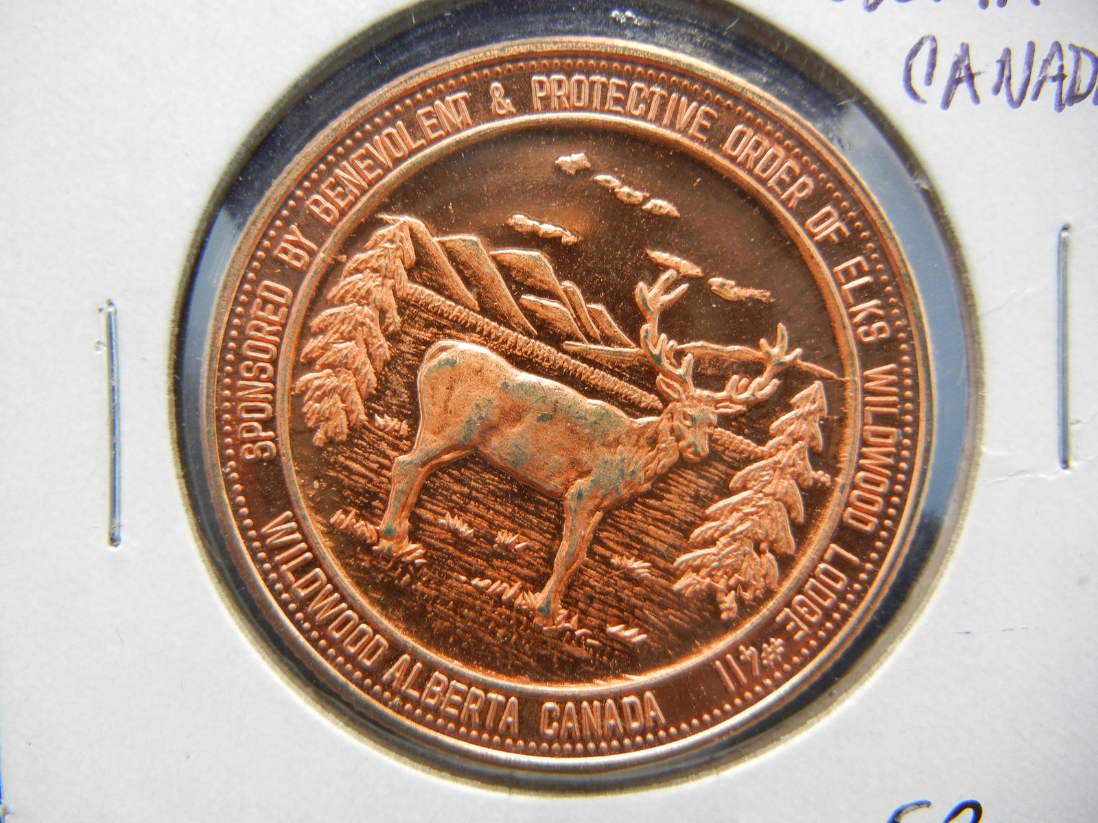 Alberta Canada Wildwood Lodge Copper Round: Alberta Canada Wildwood Lodge Copper Round
