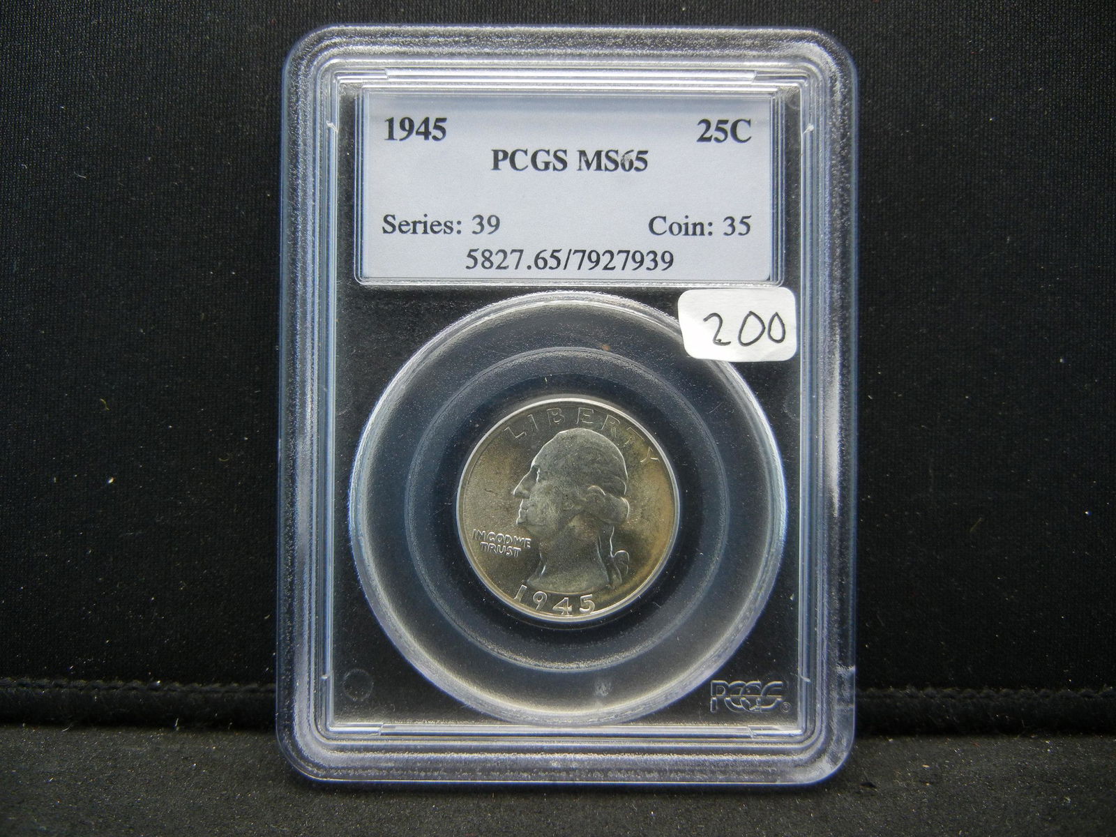 1945 Washington Qtr. PCGS MS65. GORGEOUS COIN! (1 of 4)