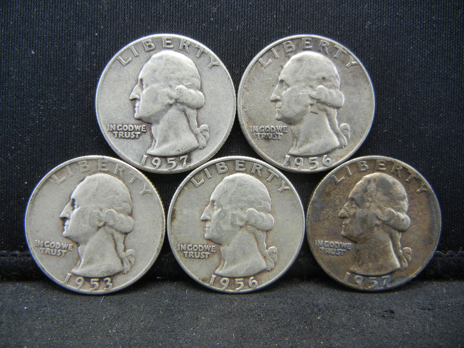 (5) 90% Silver Washington Quarters (1 of 2)