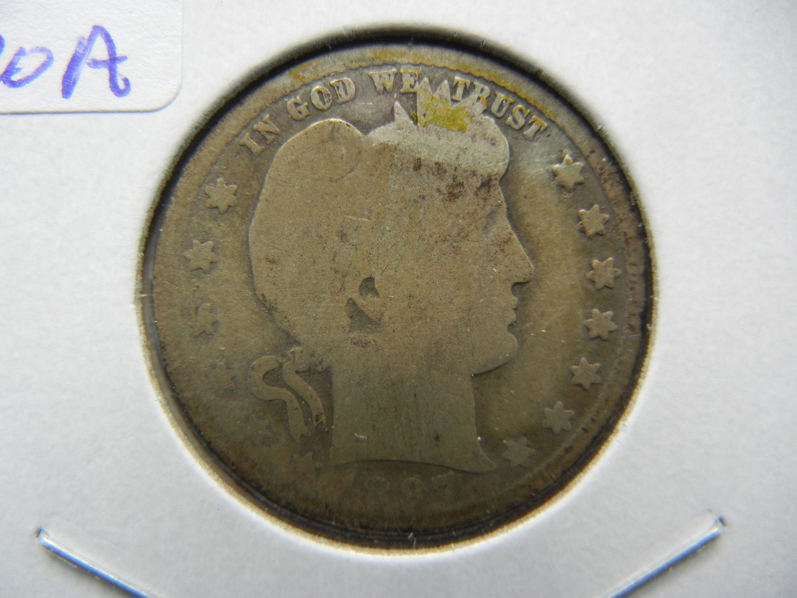 1897-O Barber Quarter.  Circulated.  Much Better Date. (1 of 3)