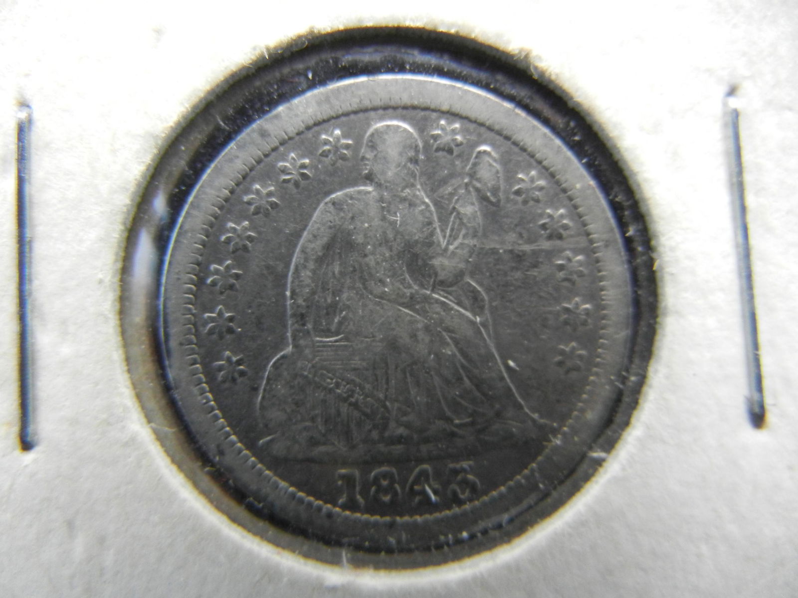 1845 Seated Dime.  Fine. (1 of 3)