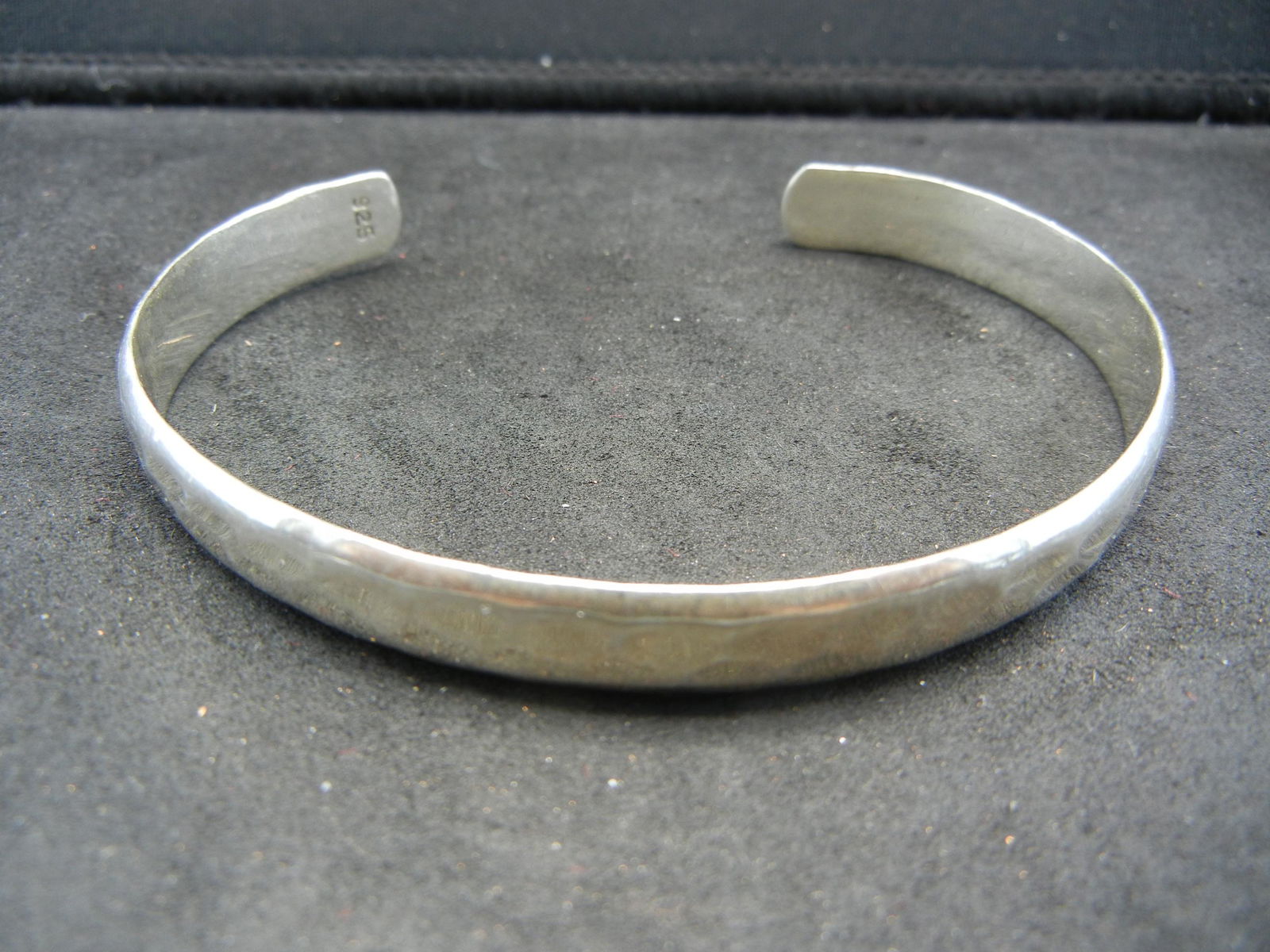 Ladies Sterling Bracelet.  Hammered silver cuff (1 of 2)