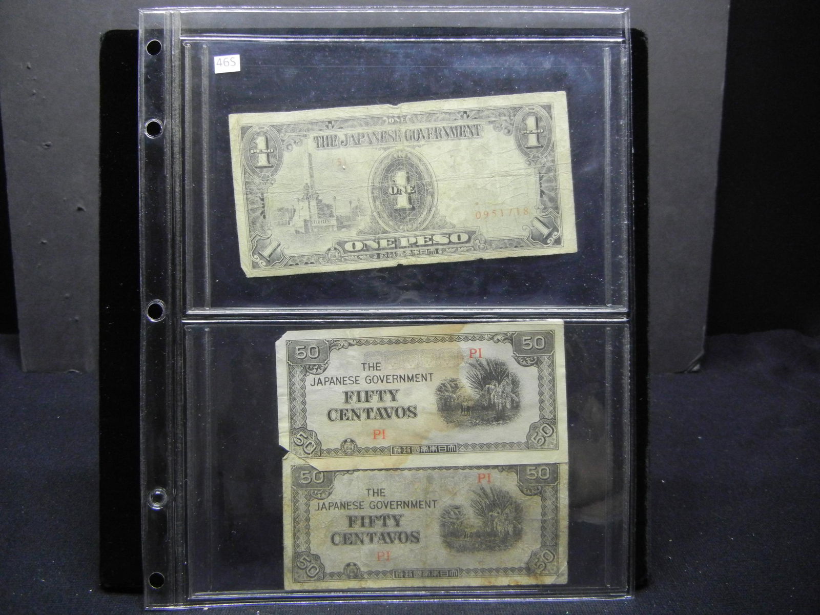 (3) Japanese  Government Bank Notes. 1 Peso, (2) 50 (1 of 4)