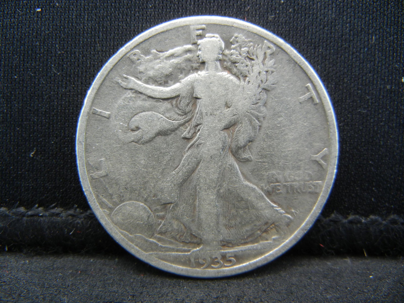 1935 SILVER Walking (90%) LIBERTY HALF, ONLY 9.1 MILL: 1935 SILVER Walking (90%) LIBERTY HALF, ONLY 9.1 MILL MINTED, 84 YRS OLD