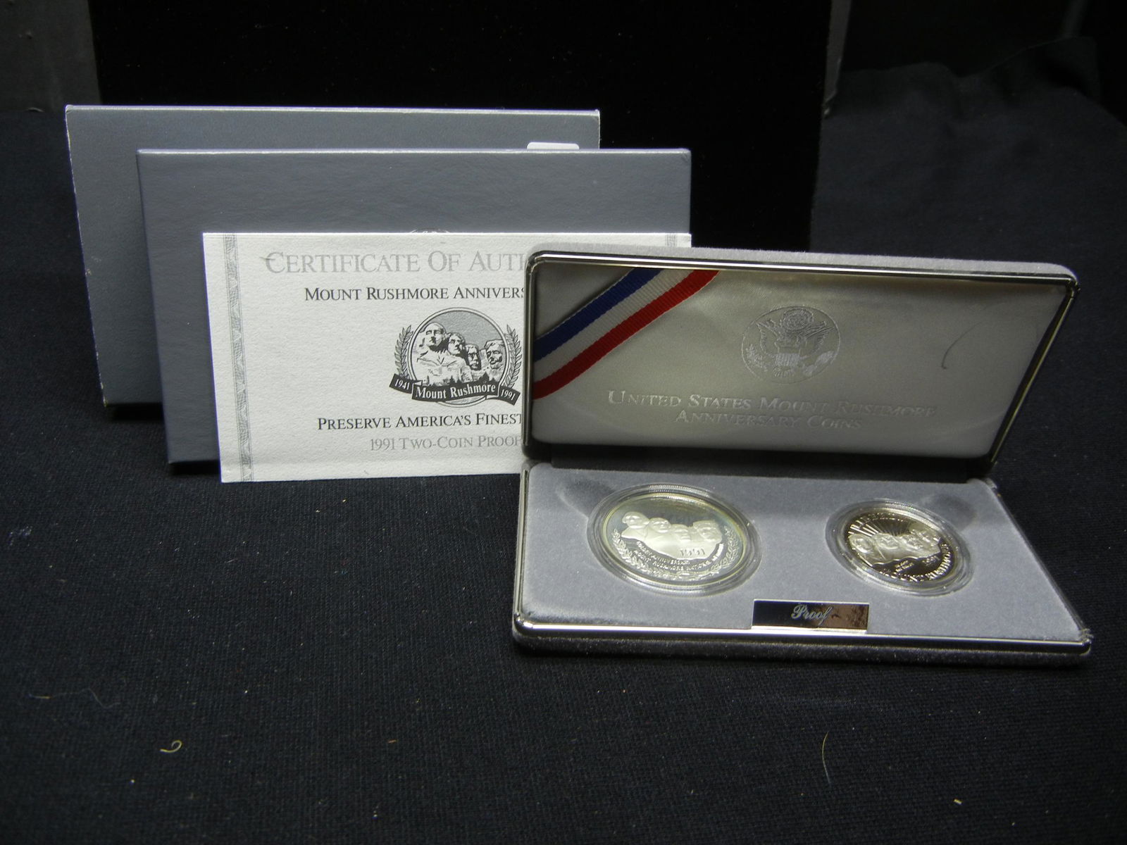 1991 Mount Rushmore 2 Coin Set OGP (1 of 4)