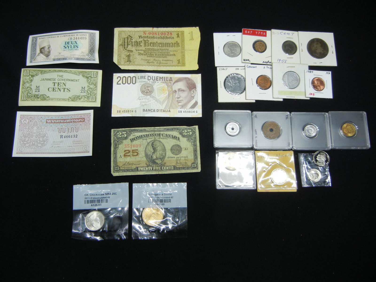 Misc. Lot:  Foreign Currency, U.S. and Foreign Coins. (1 of 5)