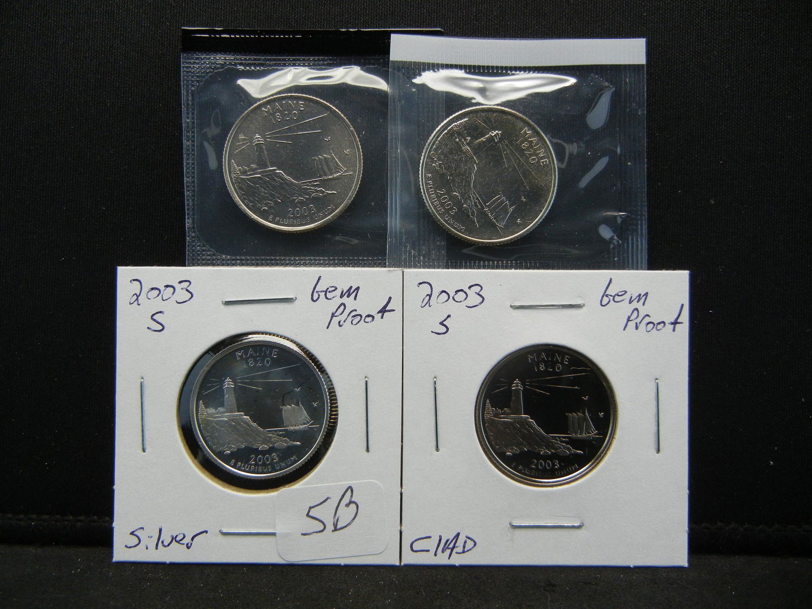 2003 PDSS Maine State Quarters BU Proof Silver 4 Coin (1 of 5)