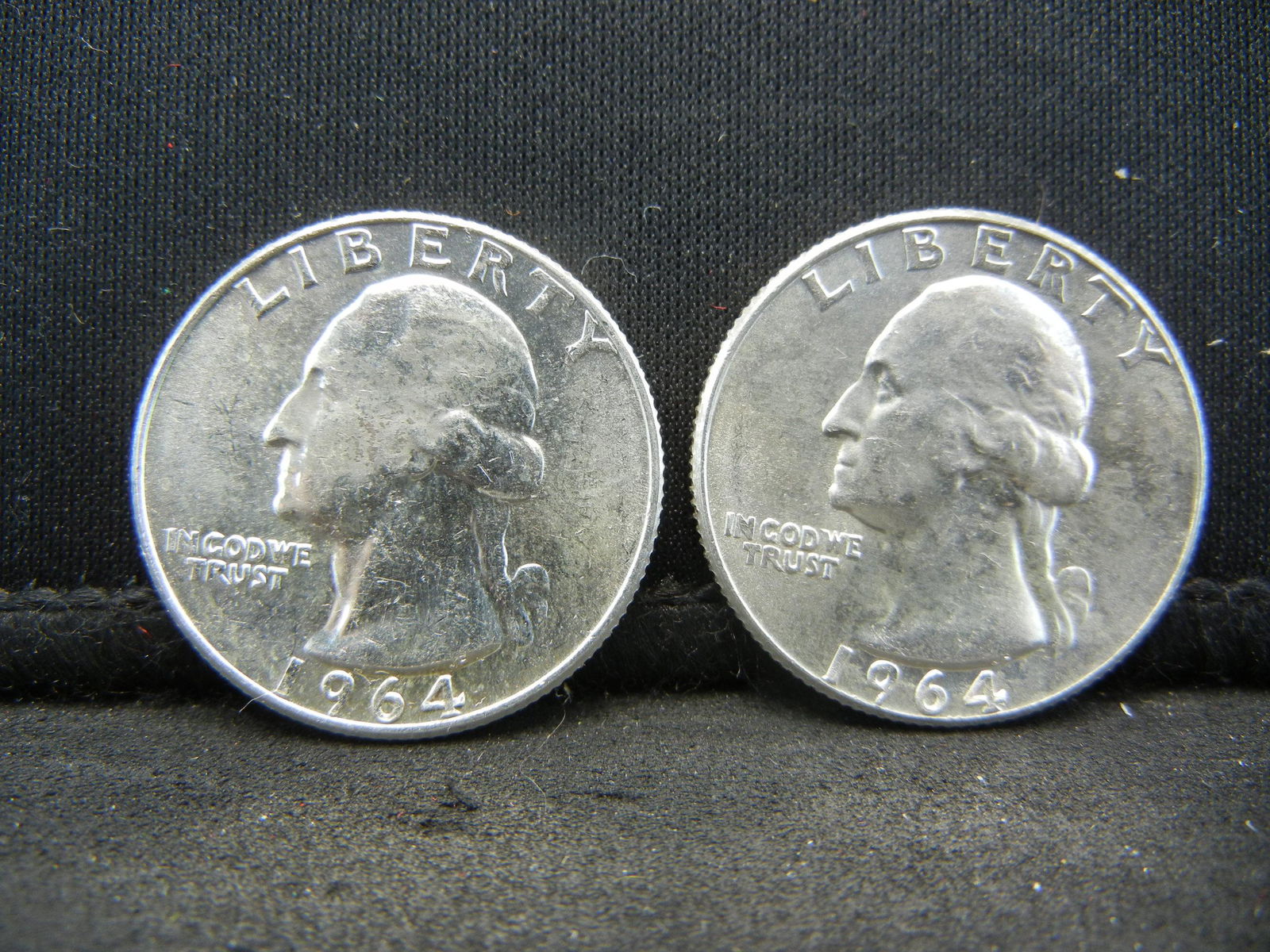 (2) SILVER (90%) 1964-D WASHINGTON QUARTERS (1 of 2)