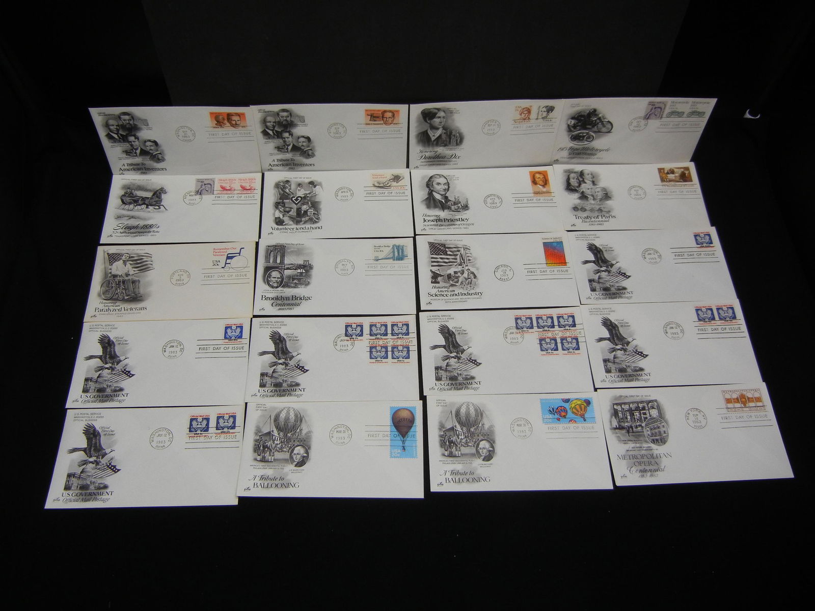 (20) 1983 1st Day of Issue Envelopes (1 of 8)