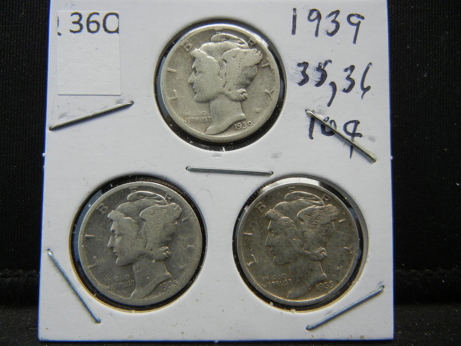 1935, 36, 39 Mercury Dimes (1 of 2)