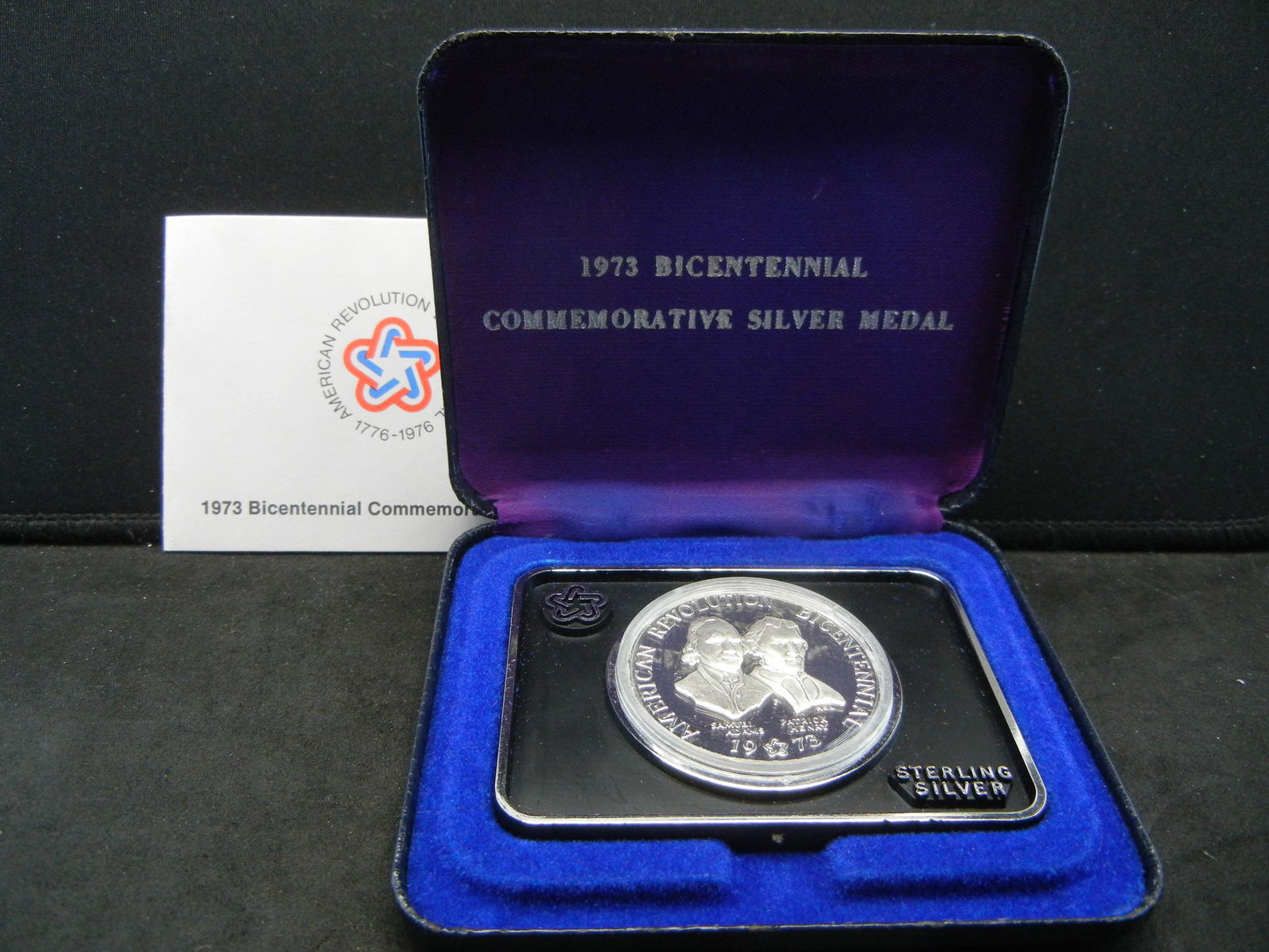 1973 925 Silver Bicentennial Medal. Govt package. (1 of 3)