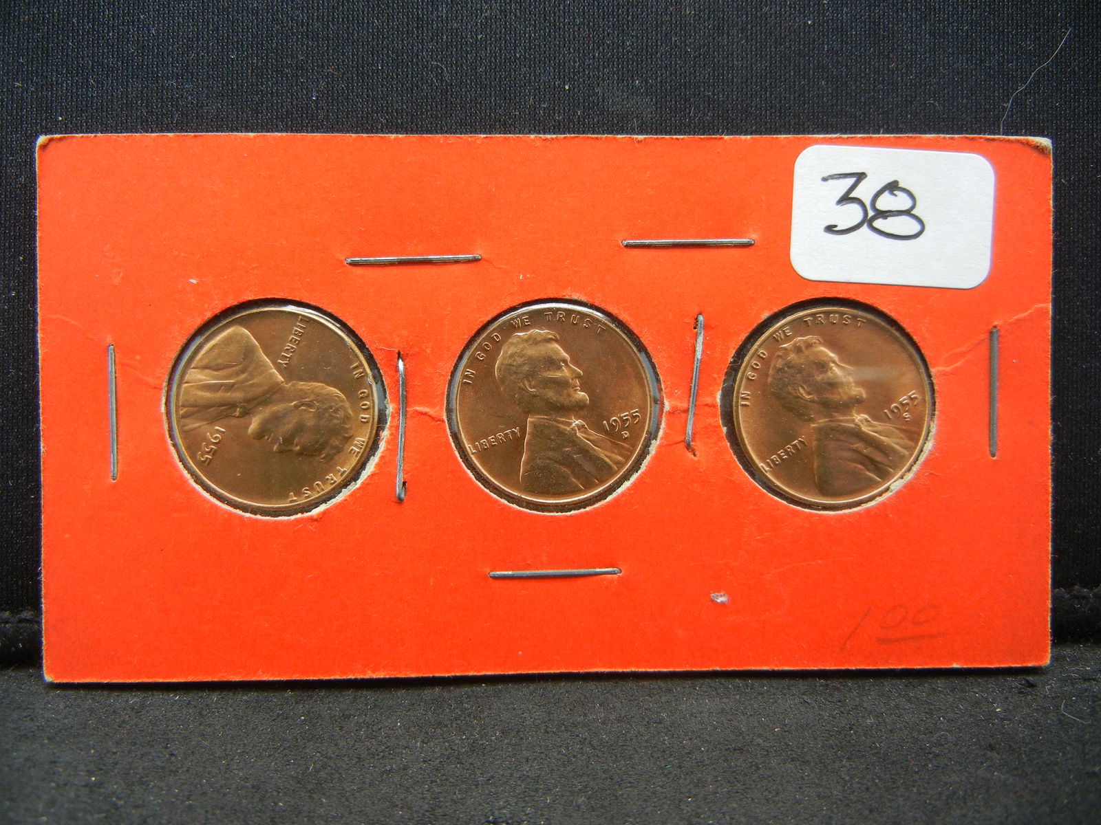 1955 P/D/S BU cent set (1 of 3)