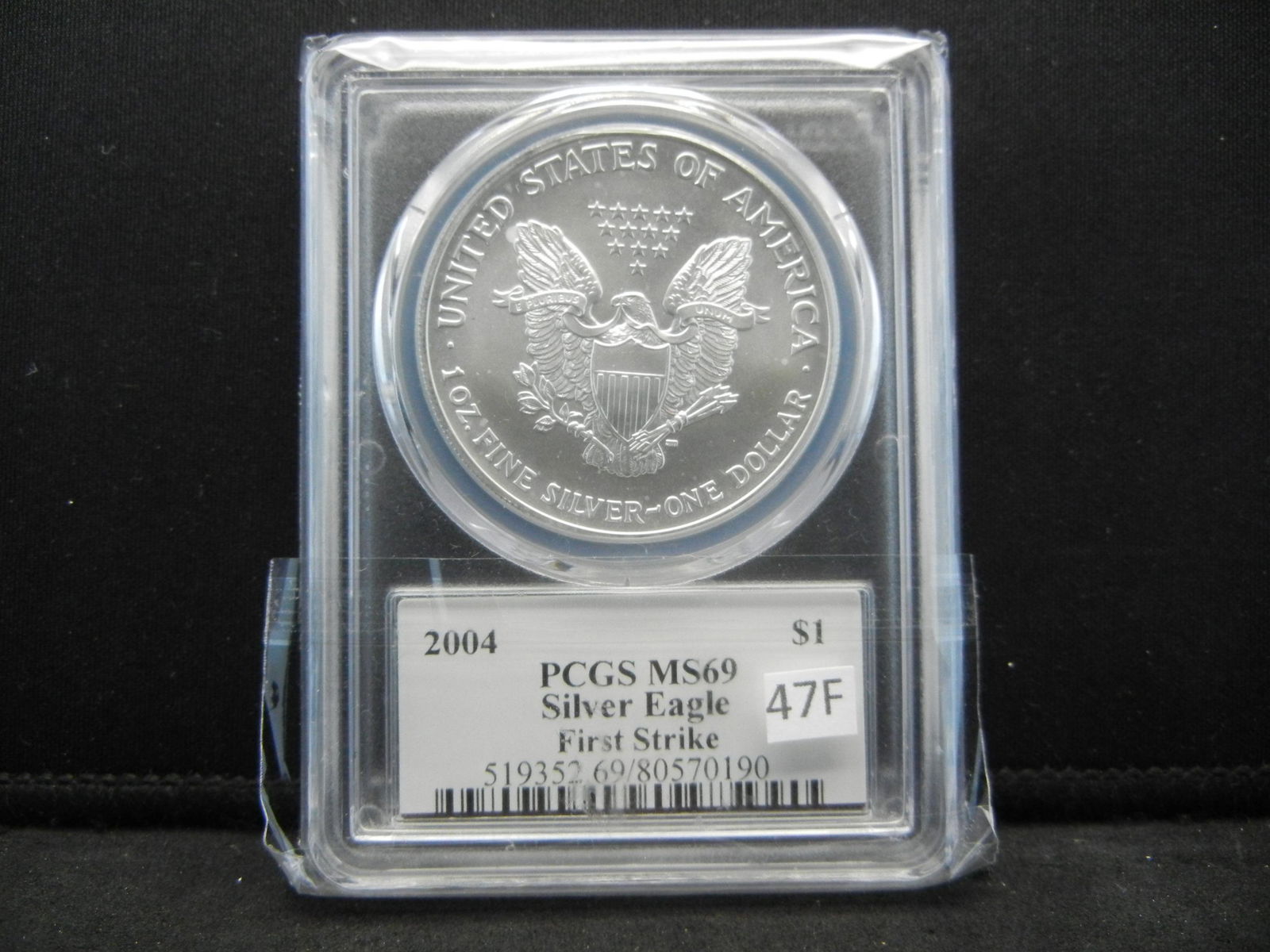 2004 PCGS MS 69 SILVER EAGLE FIRST STRIKE SIGNED BY (1 of 4)