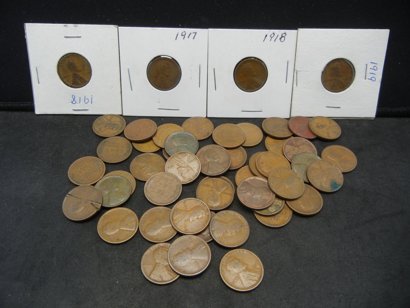 50 Lincoln Wheat Cents Dated In The Teens. (1 of 5)