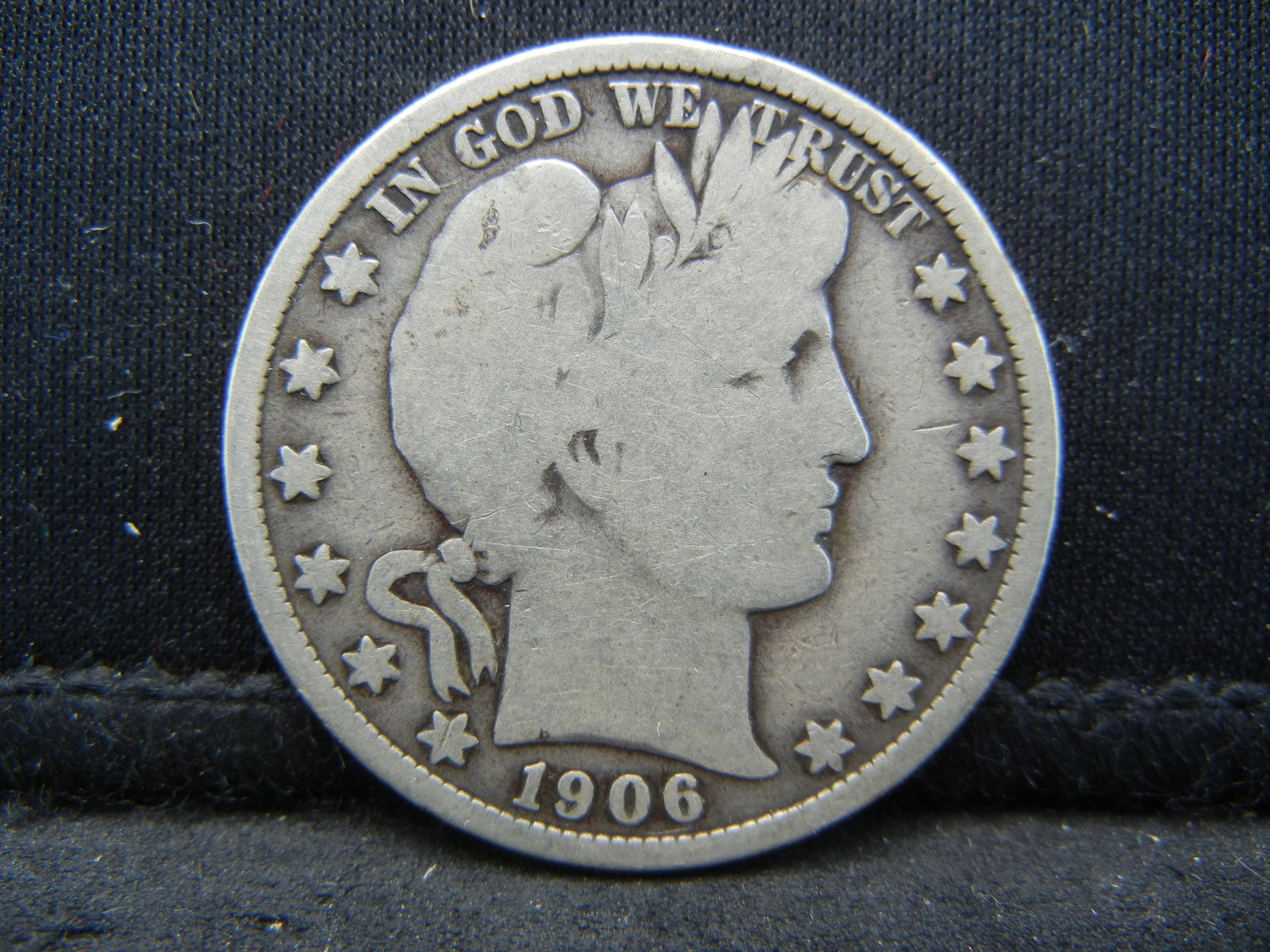 1906 Barber Head Half Dollar, Very Good + Condition. (1 of 2)