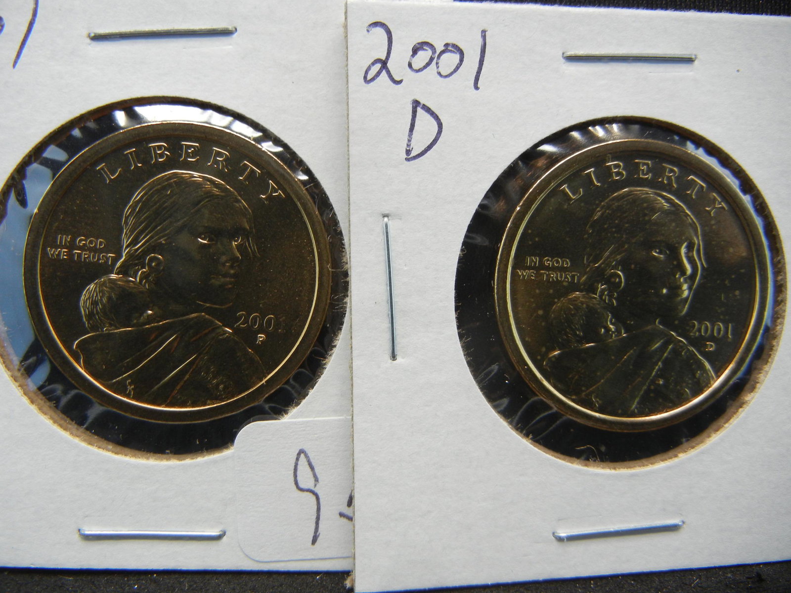 2001 P&D Sacagawea Dollars 2 Coin Set (1 of 3)